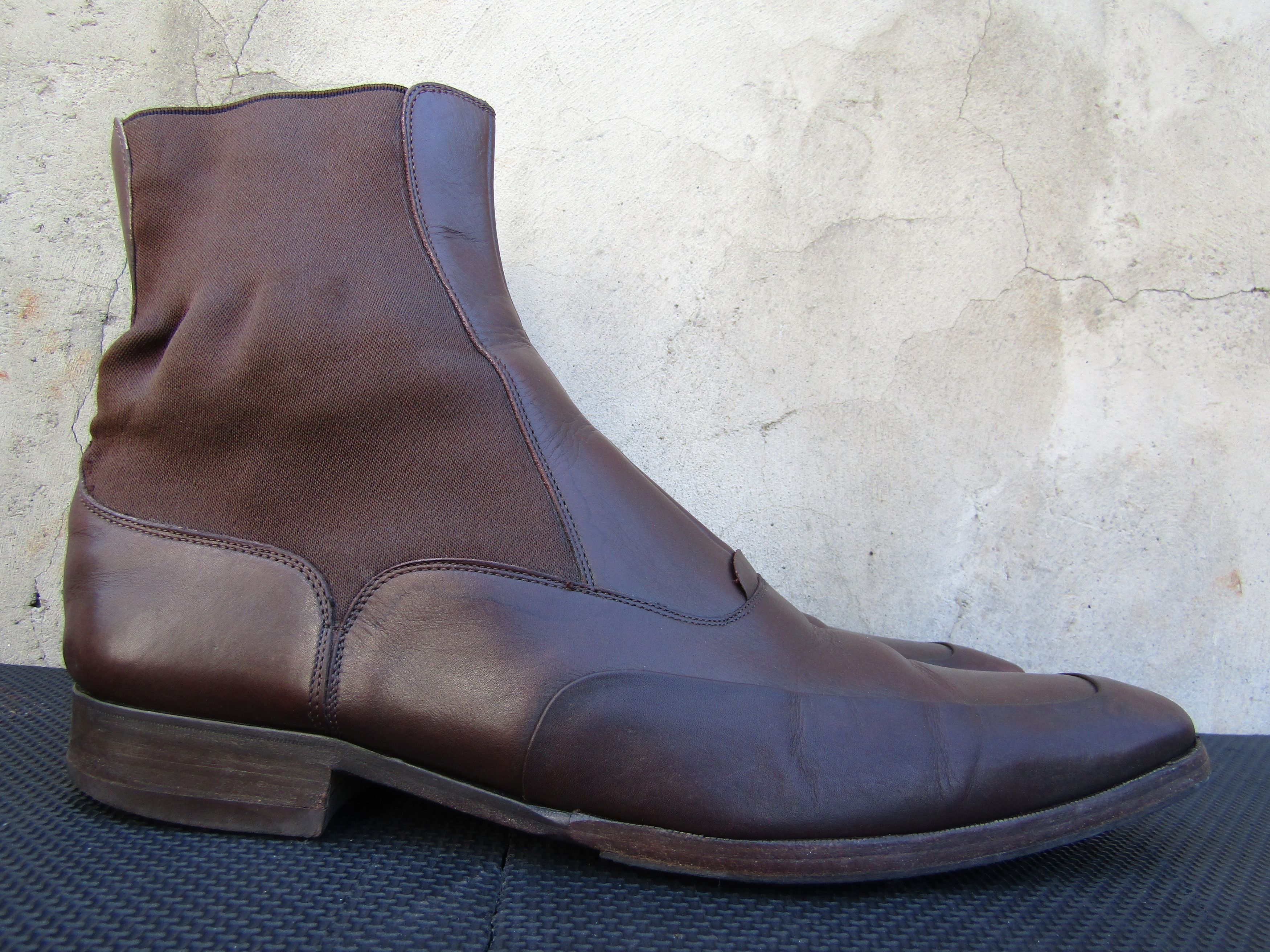 Dolce & Gabbana D&G Dolce & Gabbana Brown Leather Ankle Chelsea Size US 10 / EU 43 - 6 Thumbnail