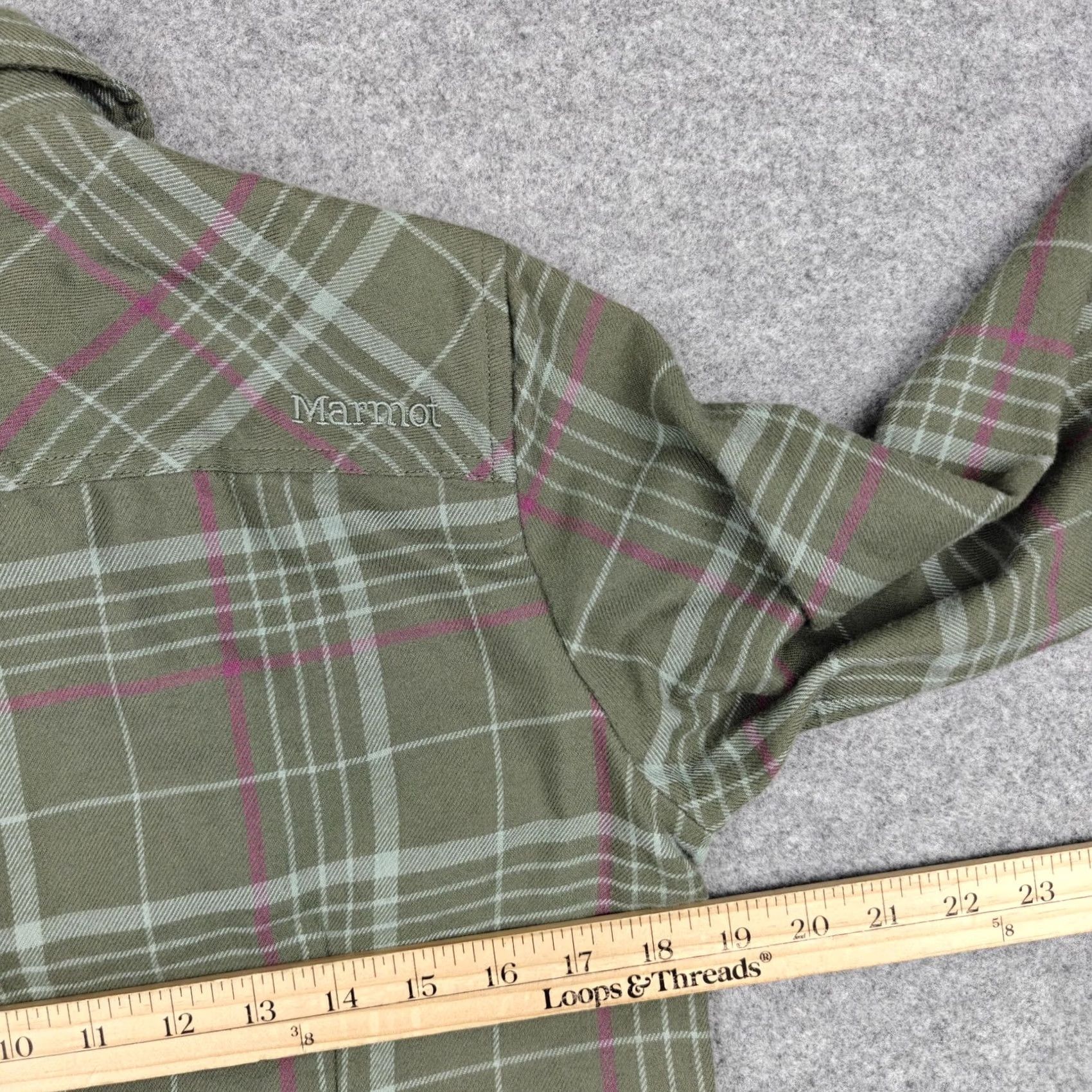 Marmot Marmot Shirt Womens Medium Green Plaid Flannel Button Front Long Sleeve Casual Size M / US 6-8 / IT 42-44 - 6 Thumbnail