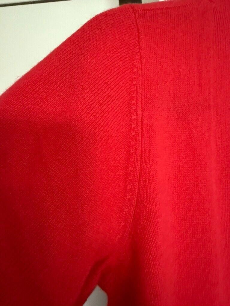 Isaac Mizrahi NWT Open Front Cashmere Cardigan-Rouge Size XS / US 0-2 / IT 36-38 - 4 Thumbnail