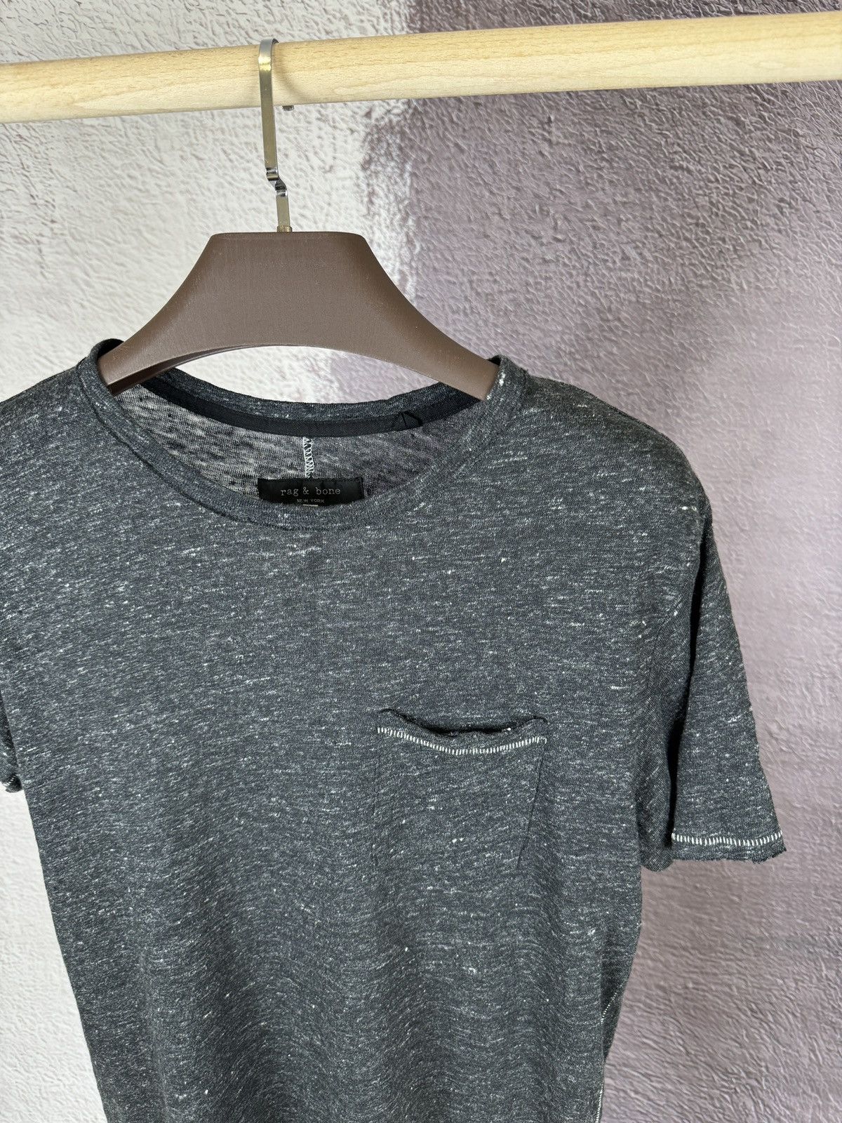 Rag & Bone Rag & Bone grey asymmetric linen ss tee shirt Size US M / EU 48-50 / 2 - 7 Thumbnail