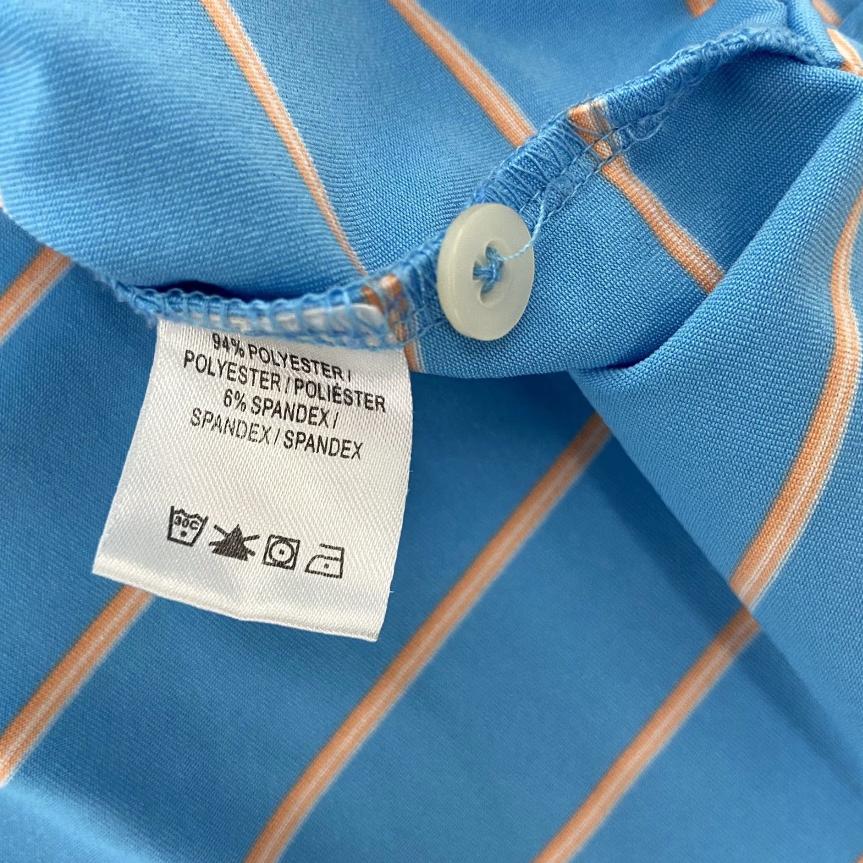 Vintage F&G Tech Polo Shirt Adult Large Blue Golf Lightweight Stretch Striped Logo Mens L Size US L / EU 52-54 / 3 - 6 Thumbnail
