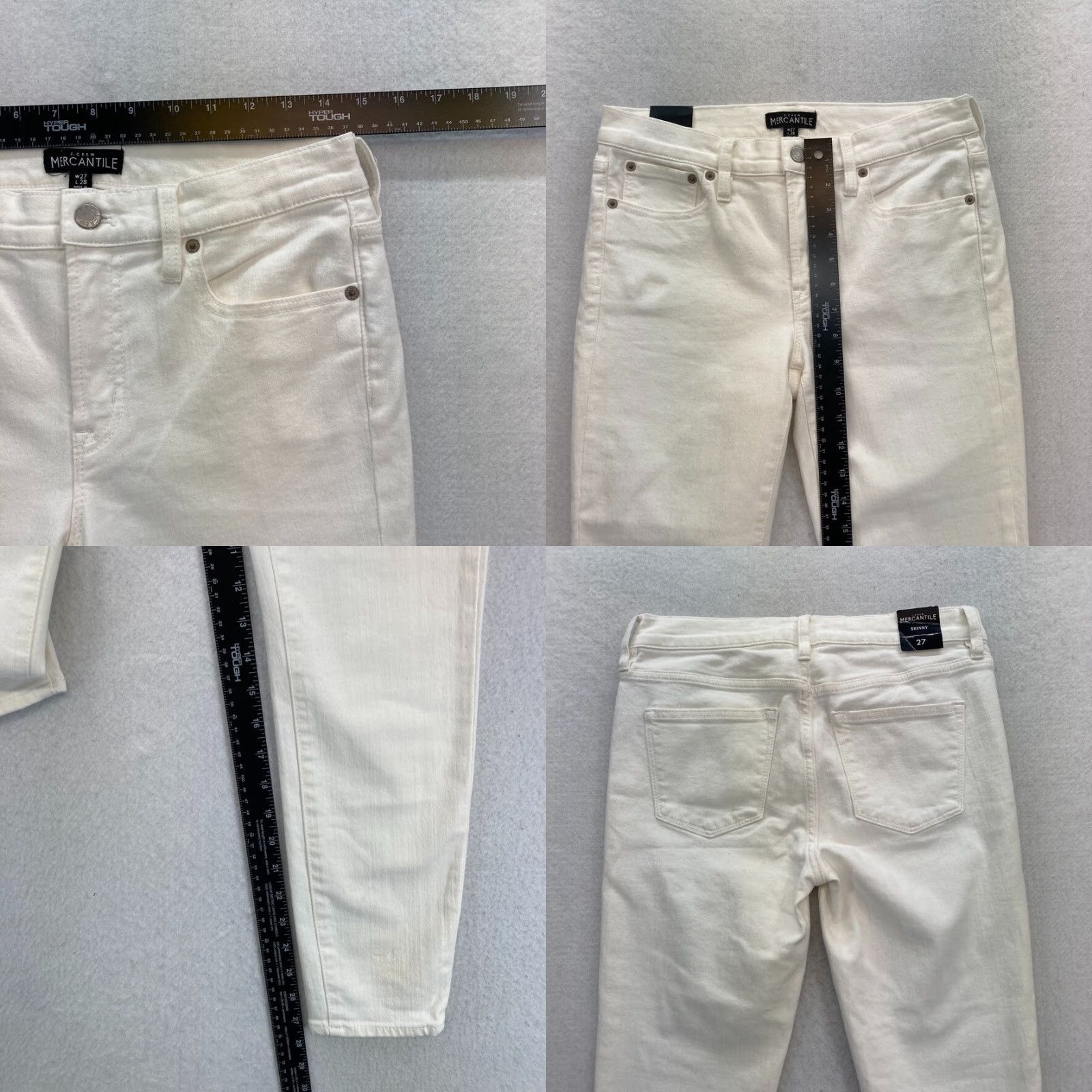 J.Crew j.Crew Mercantile Women White Stretch Denim Skinny Jeans Mid Rise 27 NWT Jeans California? Size 27" / US 4 / IT 40 - 8 Thumbnail