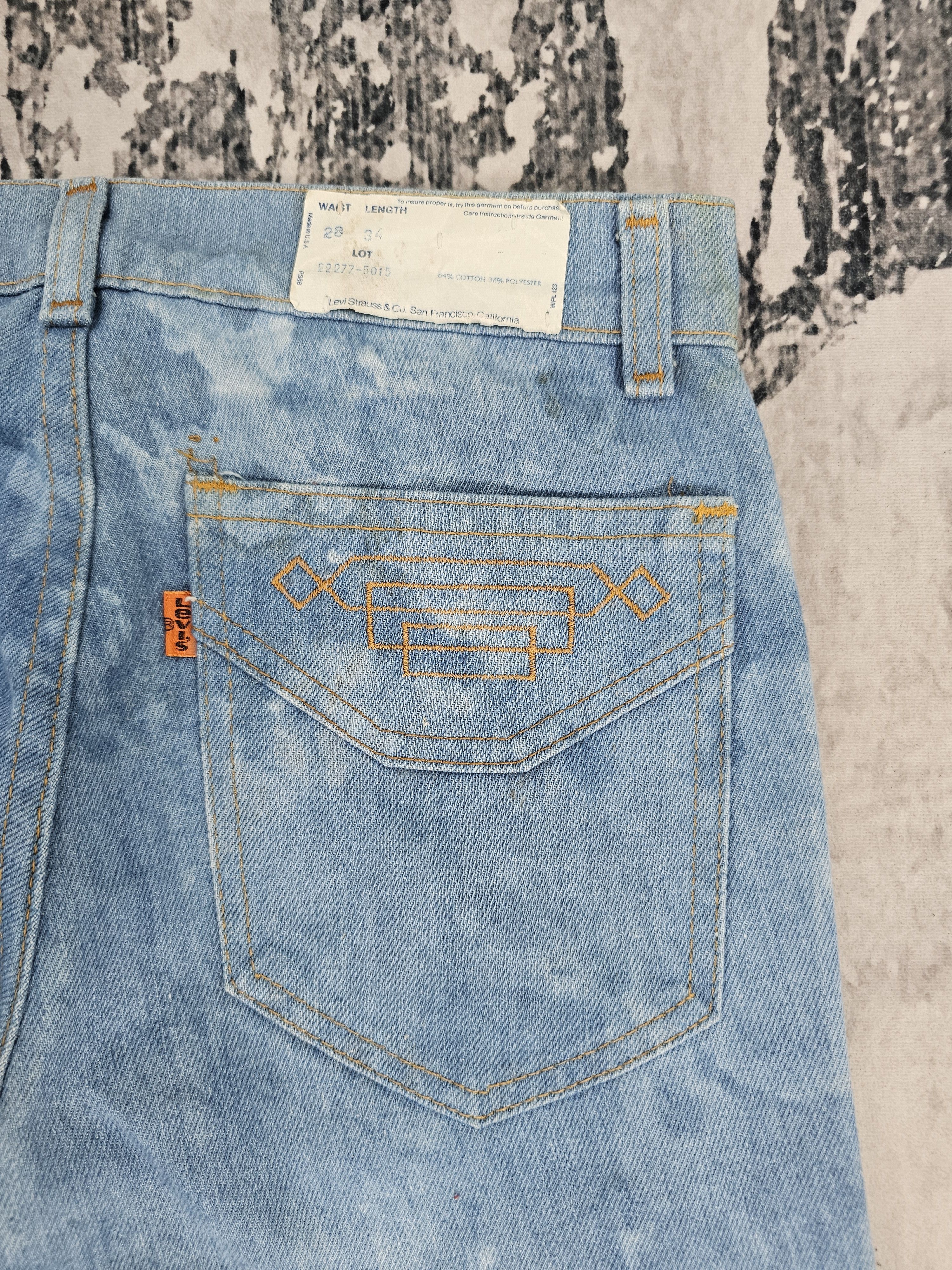 Levi's Vintage Clothing Vtg 70's LEVIS Boot Cut Flare Bleach Jeans Made In USA L0553 Size US 28 / EU 44 - 9 Thumbnail