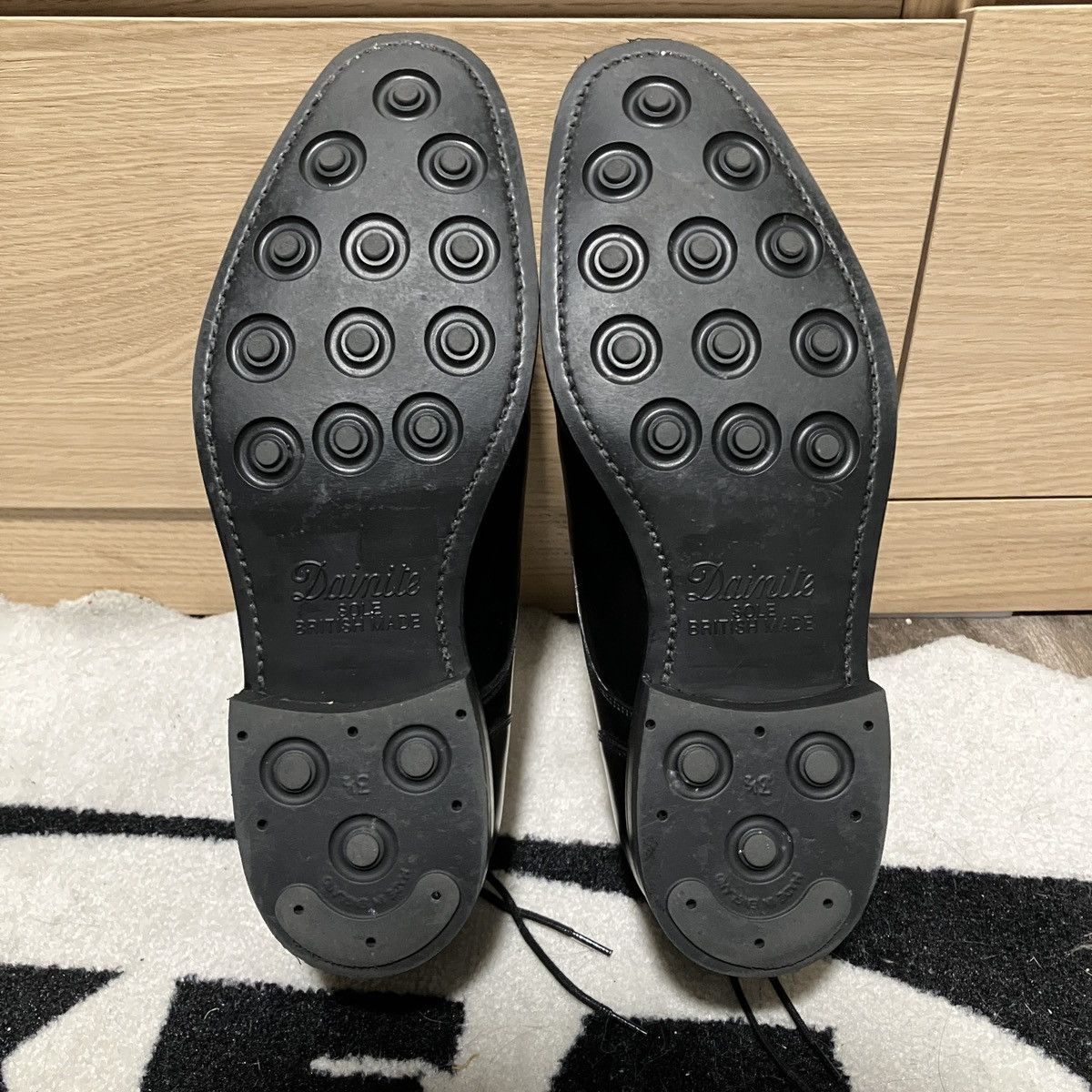 Solovair Black Hi-Shine 4 Eye Gibson (No Shoe box) Size US 9 / EU 42 - 4 Thumbnail