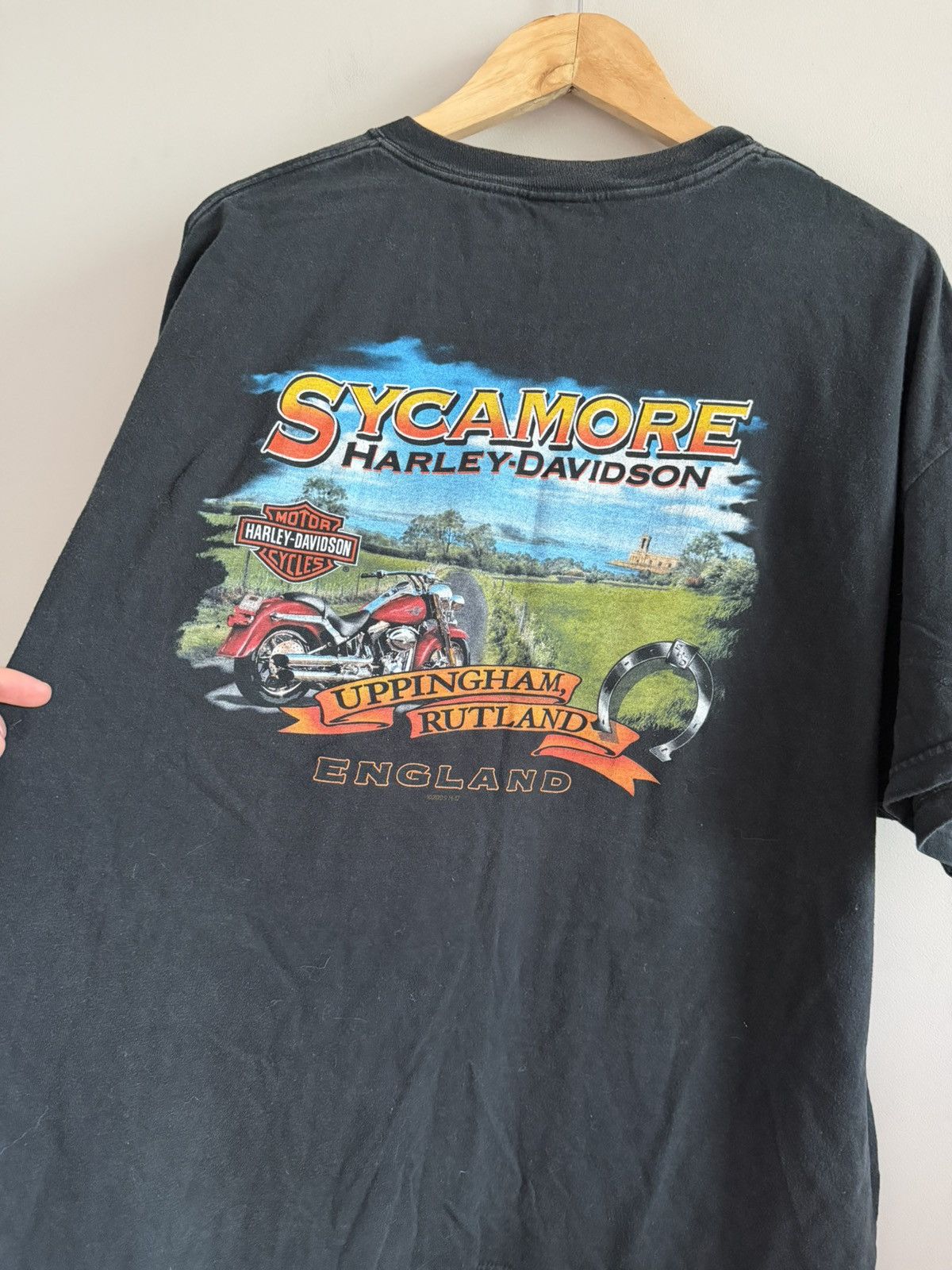 Vintage Vintage 2005 Harley Davidson Moto England Skull T-shirt Size US XXL / EU 58 / 5 - 7 Thumbnail
