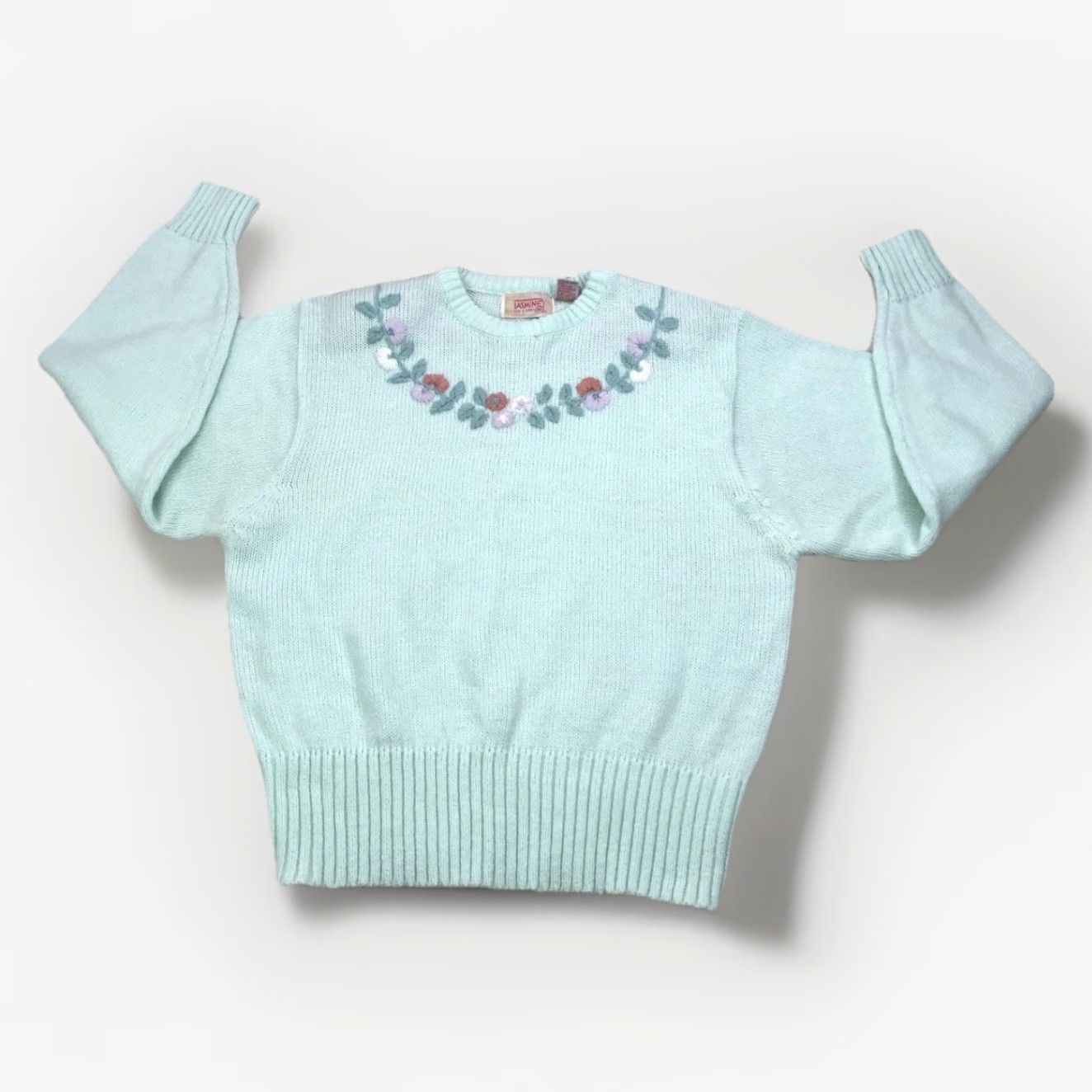 Vintage VINTAGE Jasmine Floral Embroidery Knit Sweater Size XL / US 12-14 / IT 48-50 - 2 Thumbnail