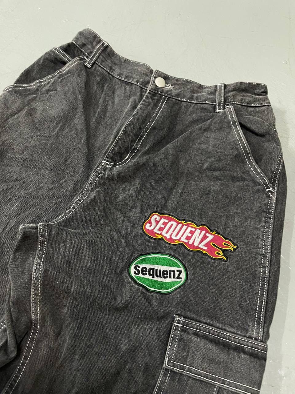 Japanese Brand Y2K BAGGY SEQUENZ FULL PATCH Size US 34 / EU 50 - 6 Thumbnail