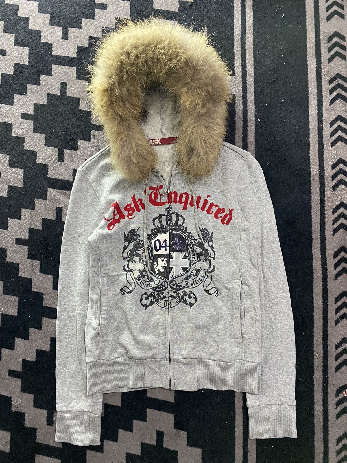 PPFM Vintage ask enquired british culture faux fur hoodie Size US S / EU 44-46 / 1 - 2 Thumbnail