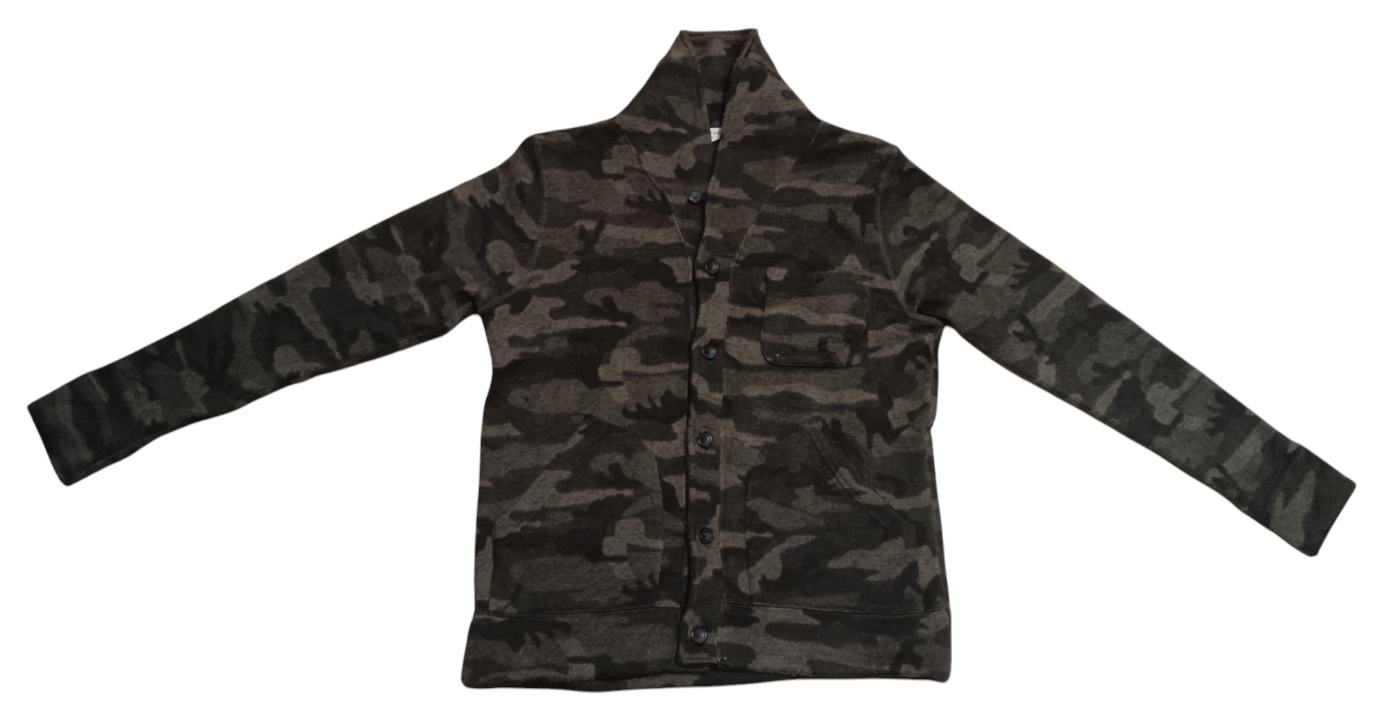 BACK NUMBER CAMO FLEECE BUTTON UP JACKET