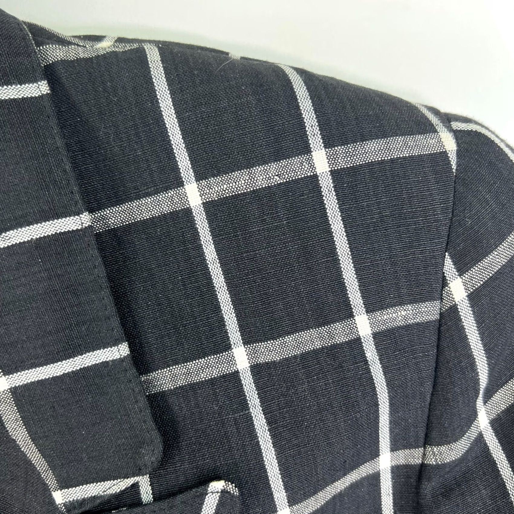 Vintage VINTAGE Gorgio Sant Angelo Window Blazer Women's Black Check-Print Size 10 Linen Size L / US 10 / IT 46 - 2 Thumbnail