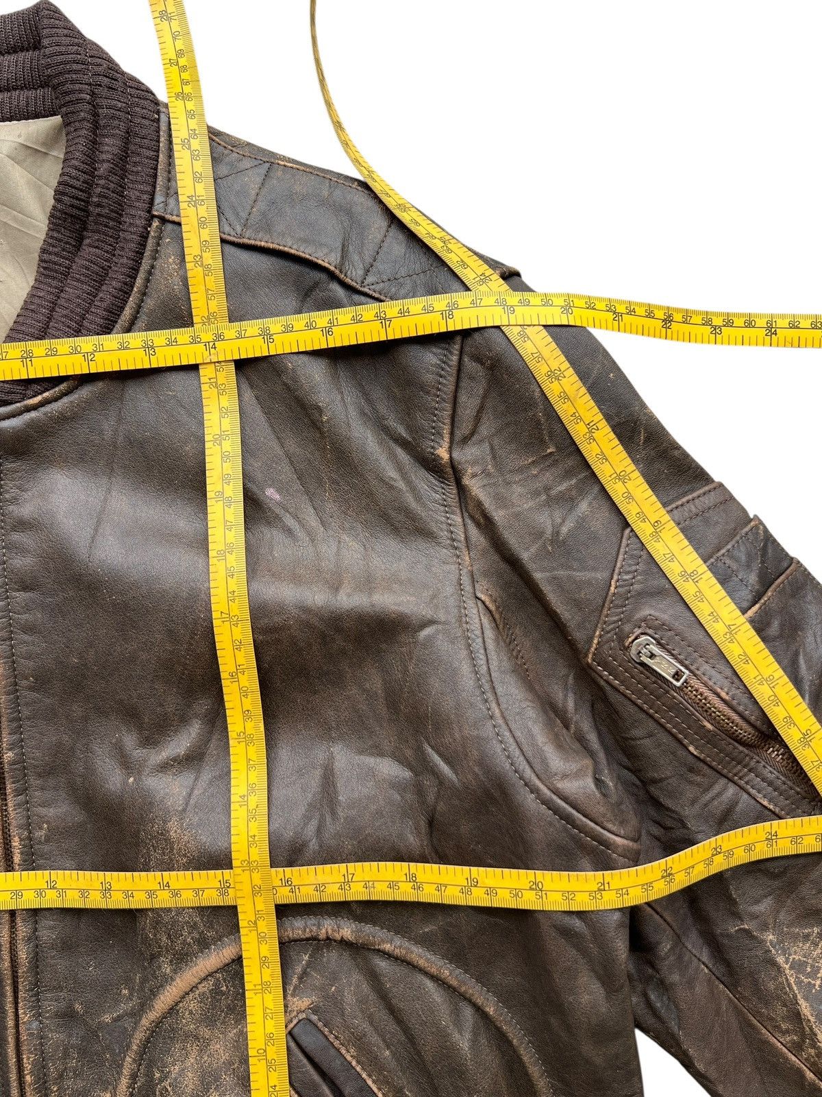 Vintage Vintage 80s Japanese Distressed Sunfaded Leather Jacket Size US M / EU 48-50 / 2 - 13 Thumbnail
