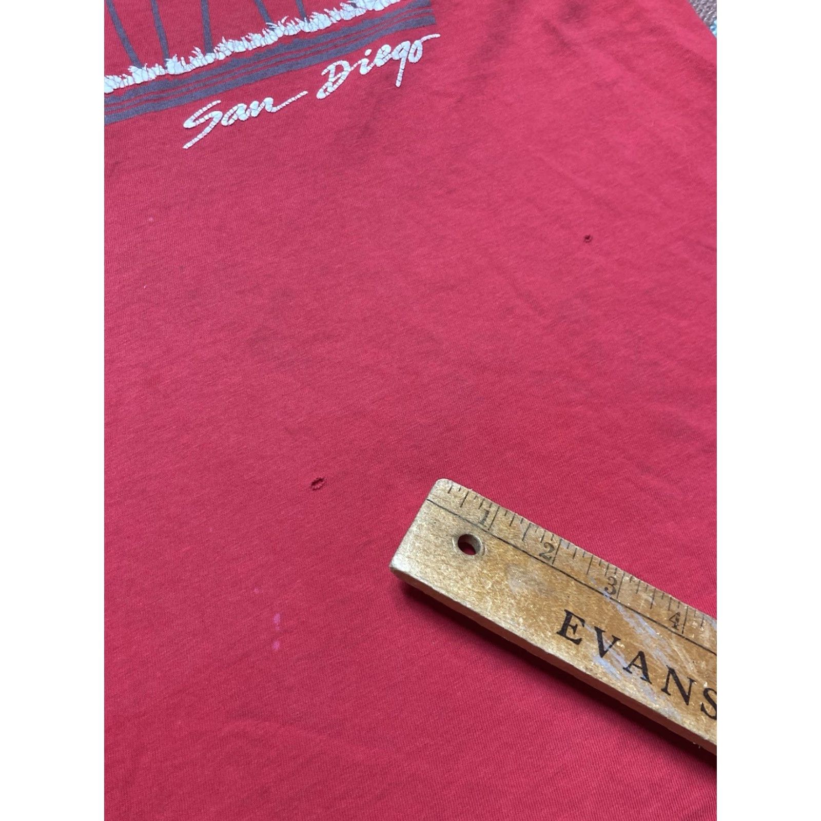 Vintage VINTAGE 80s 90s T SHIRT San Diego California Palm Trees Beach Soft Distressed XL Men Red 90s California Shirt Mens Size US XL / EU 56 / 4 - 3 Thumbnail