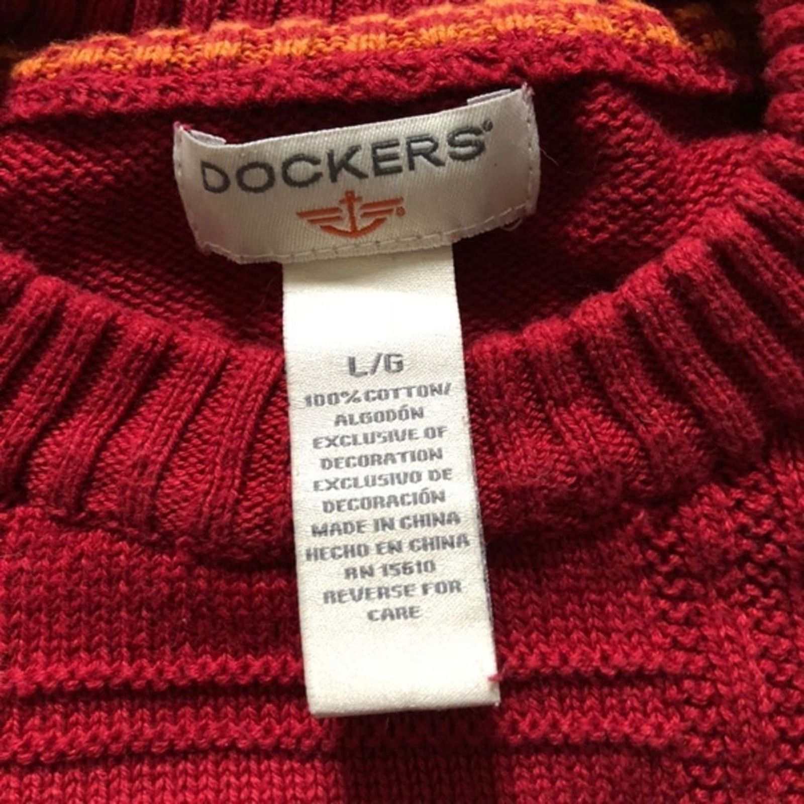 Dockers Dockers Red Knit Crewneck Sweater | Sz L Size US L / EU 52-54 / 3 - 5 Thumbnail