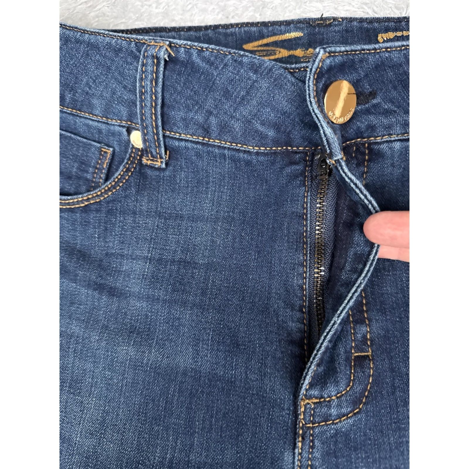 Vintage Seven7 Jeans Womens 12 Blue Medium Wash Mid Rise Tummyless Denim 32x29 90s Size 34" / US 12 / IT 48 - 5 Thumbnail