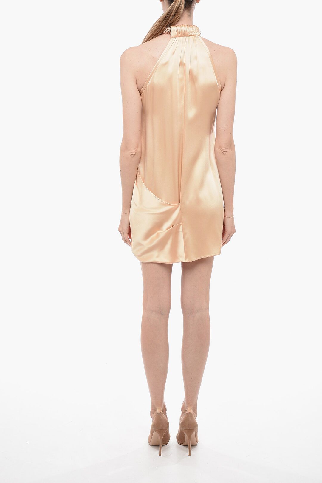 Stella McCartney og1mm0824 Halter Neck Minidress With Jeweled Neckline Size M / US 6-8 / IT 42-44 - 2 Thumbnail