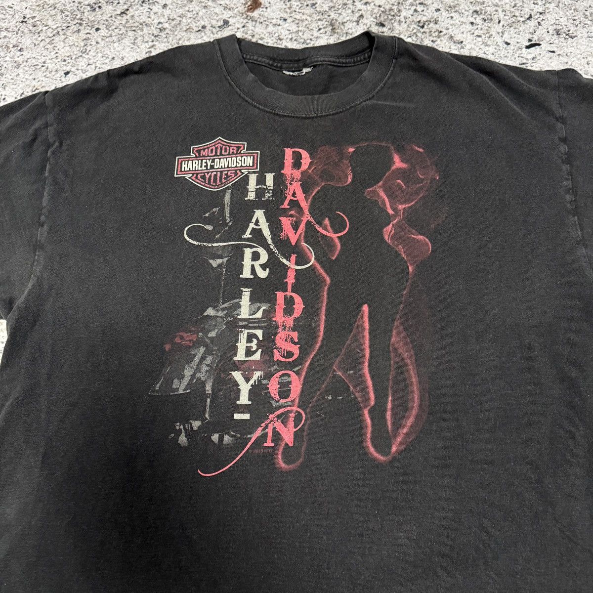 Harley Davidson Thrashed Faded Harley Girl Shirt ERD Grunge Pornstar WCC Size US L / EU 52-54 / 3 - 3 Thumbnail