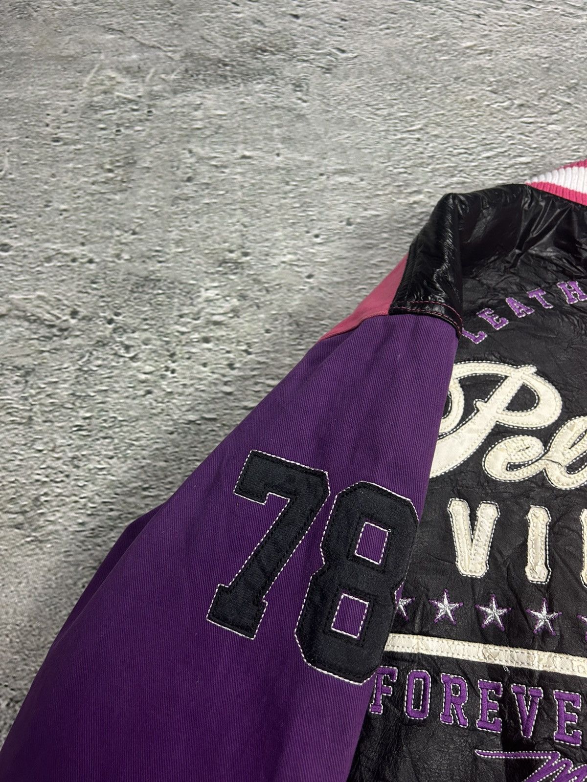 Marc Buchanan Pelle Pelle leather jacket black pink purple big logo Y2K Size US XL / EU 56 / 4 - 10 Thumbnail