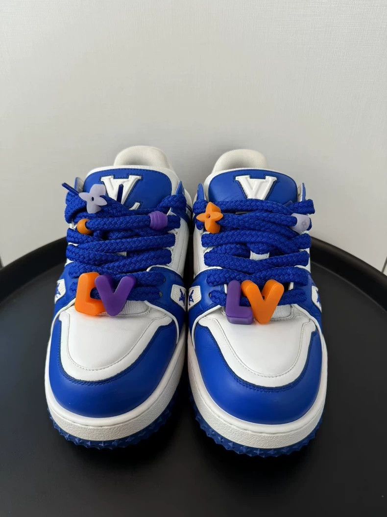 Louis Vuitton Louis Vuitton White and blue chubby trainer sneakers Size US 8 / EU 41 - 2 Thumbnail