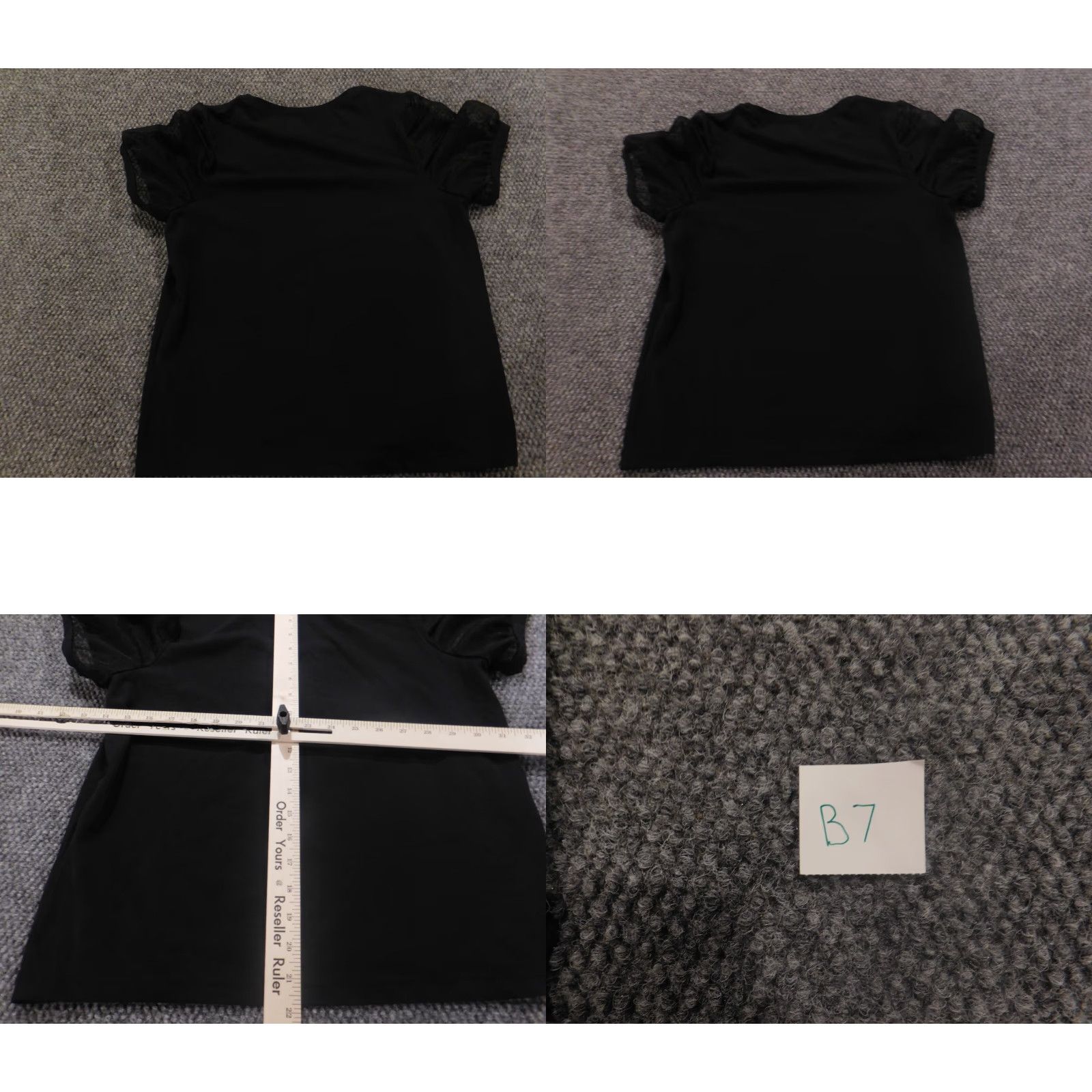 Madewell Madewell Blouse Small Black Crew Neck Pullover Top Stretch Casual Sleeve Cotton Polyester Rayon Ruffle Size S / US 4 / IT 40 - 8 Thumbnail