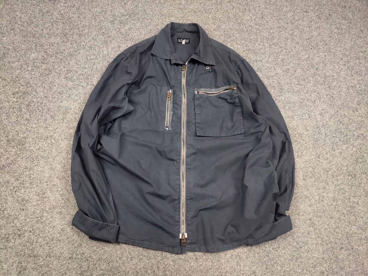 Armani Vintage Armani Jeans Pocket Zipper Light Faded Overshirt Y2K Size US L / EU 52-54 / 3 - 2 Thumbnail