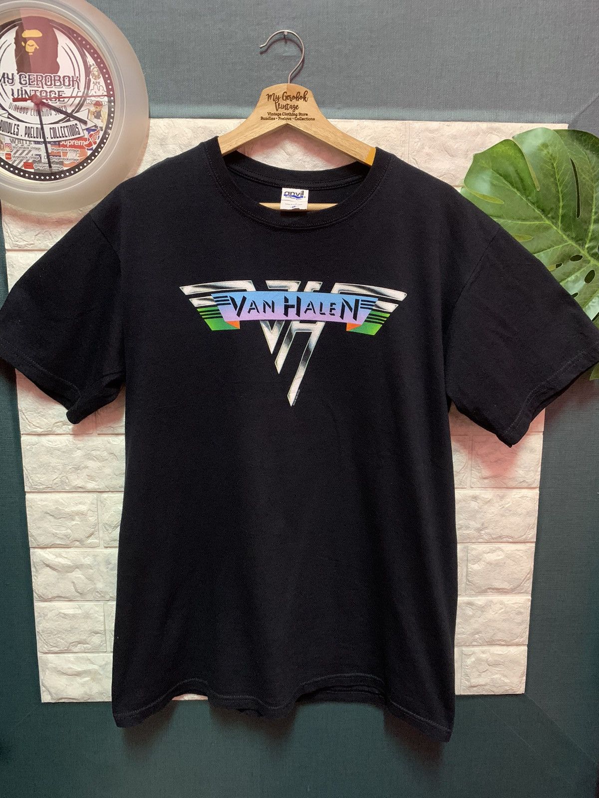 image of Band Tees x Rock Band Shirt Band Van Halen in Navy, Men's (Size Medium)