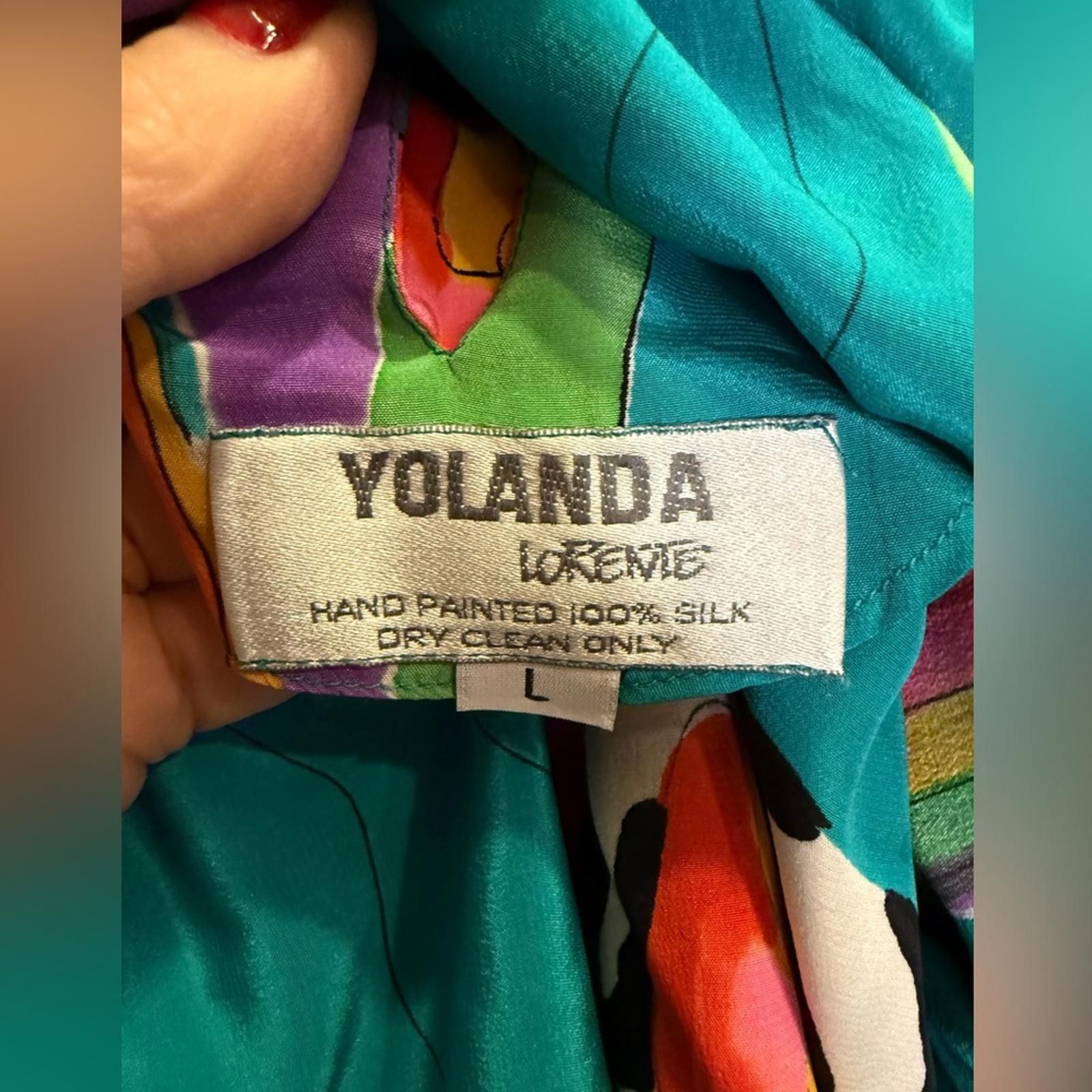 Other Yolanda Lorente Vintage Art to Wear Silk Midi Dress sz L Size L / US 10 / IT 46 - 9 Thumbnail