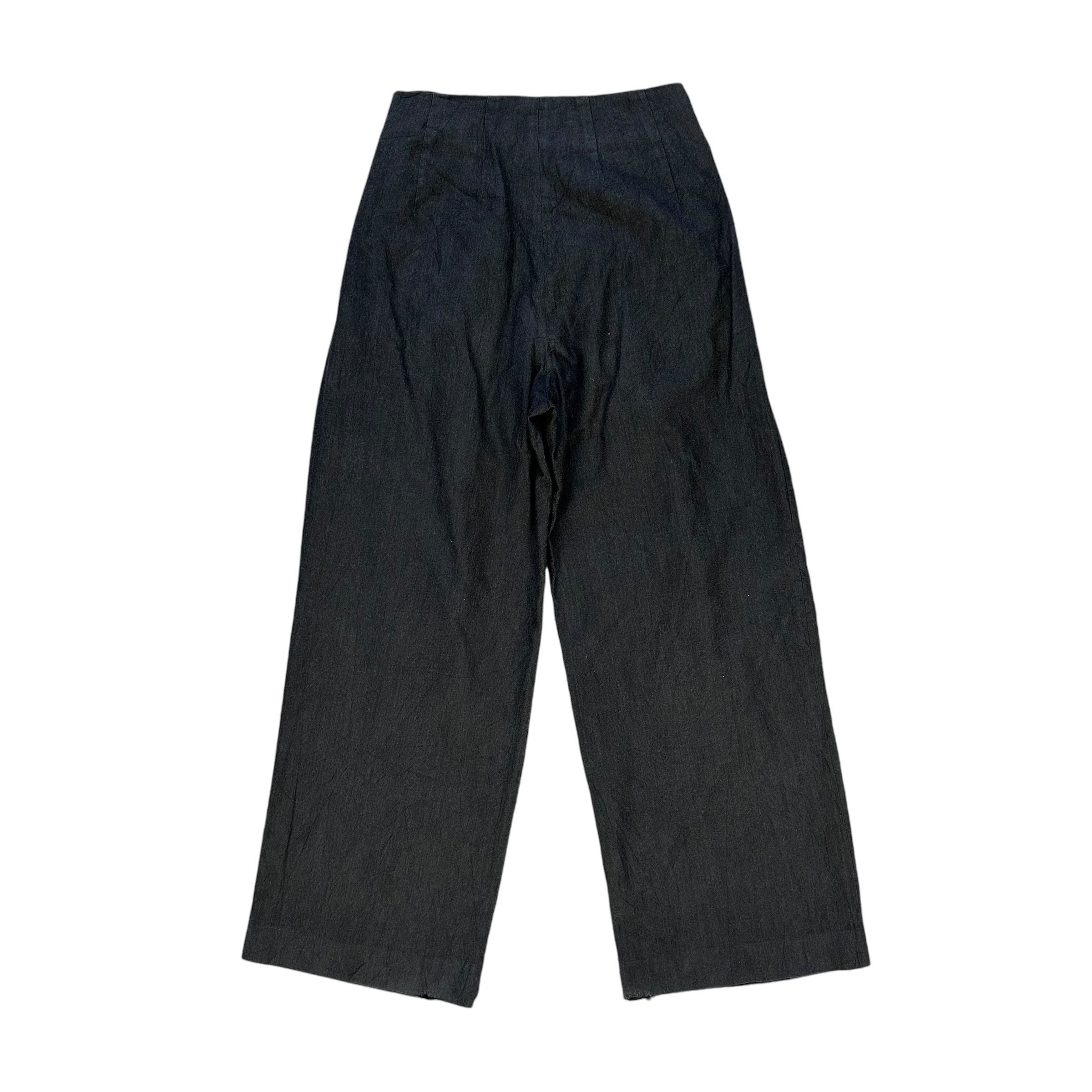 Japanese Brand Made in Italy Cotton Wool Wide Pleated Pants #A57-1319 Size 27" / US 4 / IT 40 - 11 Thumbnail