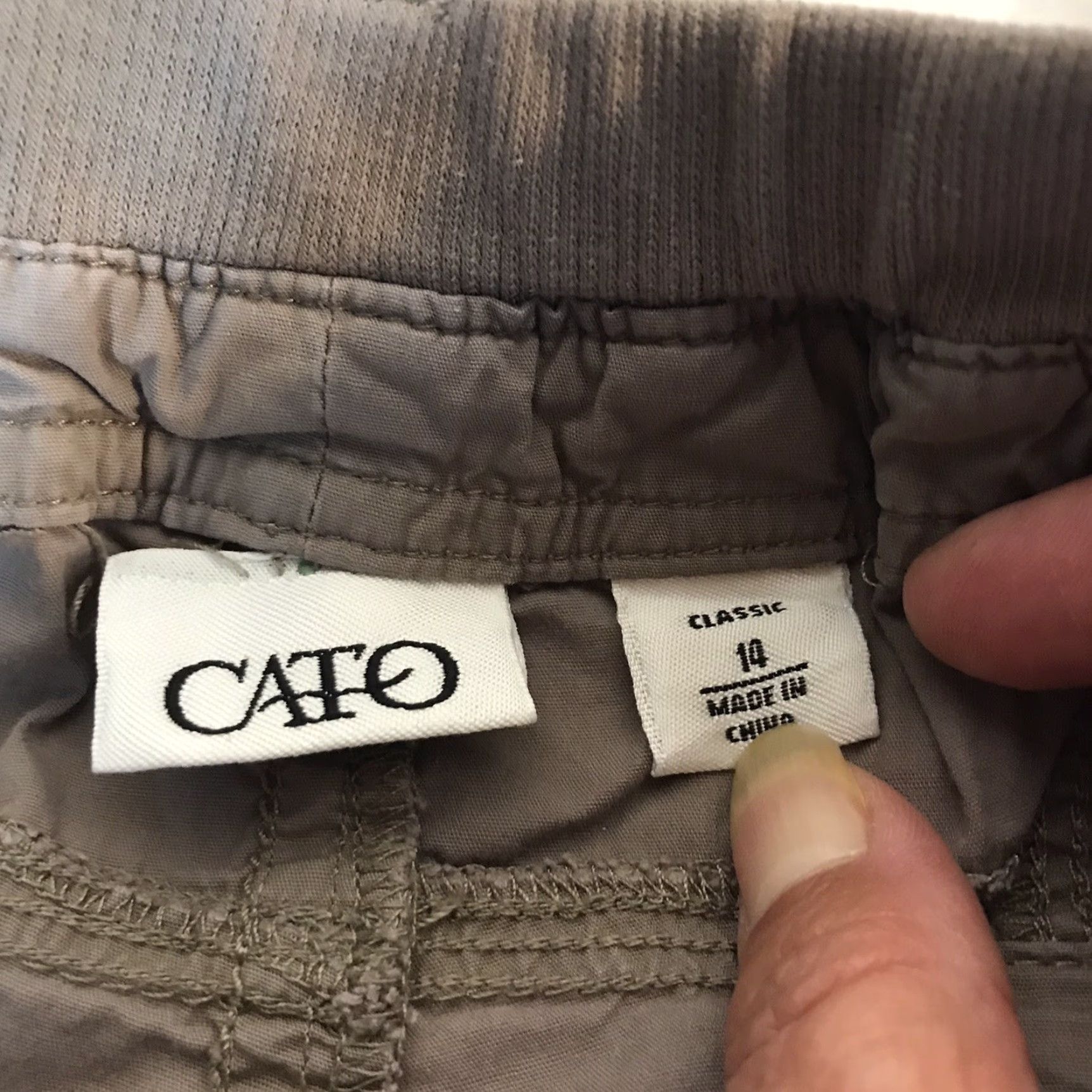Vintage Cato Cargo Cropped Pants Women Size 14 Gray Cotton Spandex Casual Spring Summer Size 36" / US 14 / IT 50 - 5 Thumbnail