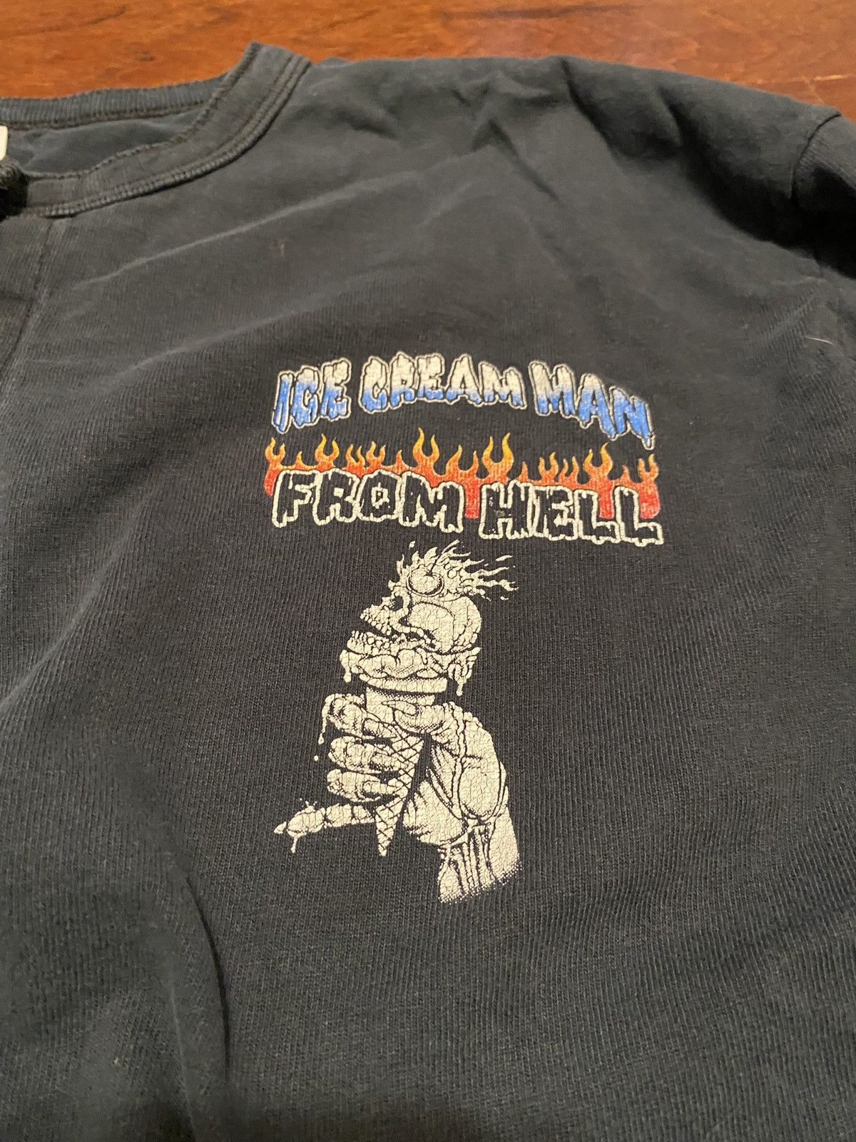 Vintage Vintage 90s Biker Shirt "Ice Cream Man From Hell" XL Size US XL / EU 56 / 4 - 4 Thumbnail