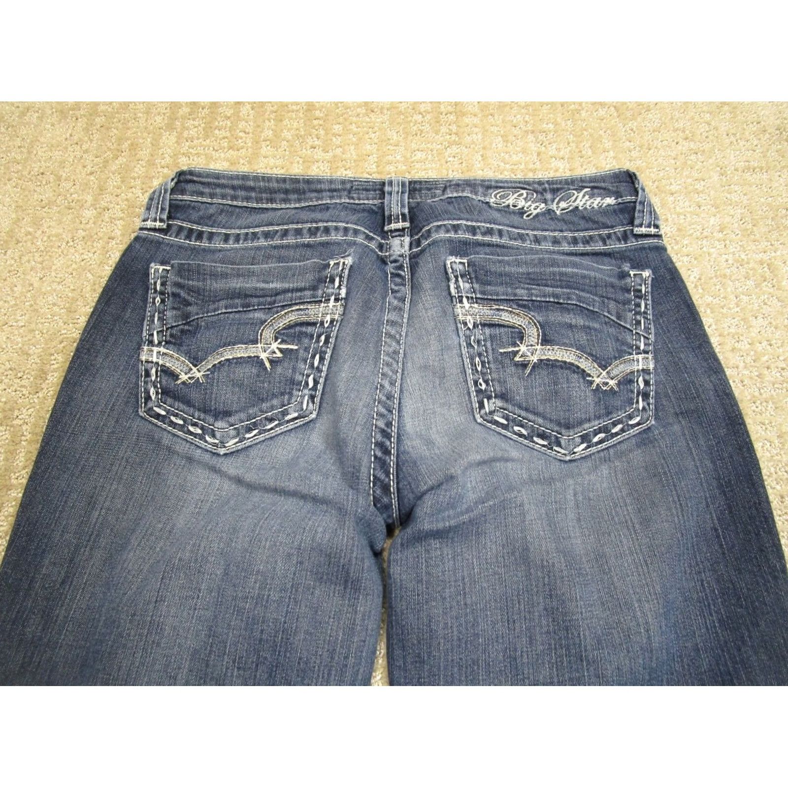 Denime BIG STAR Jeans Women 29 Blue Straight Mid Rise Denim 5-Pocket 30 Inseam Jeans Mens? Size 29" - 4 Thumbnail