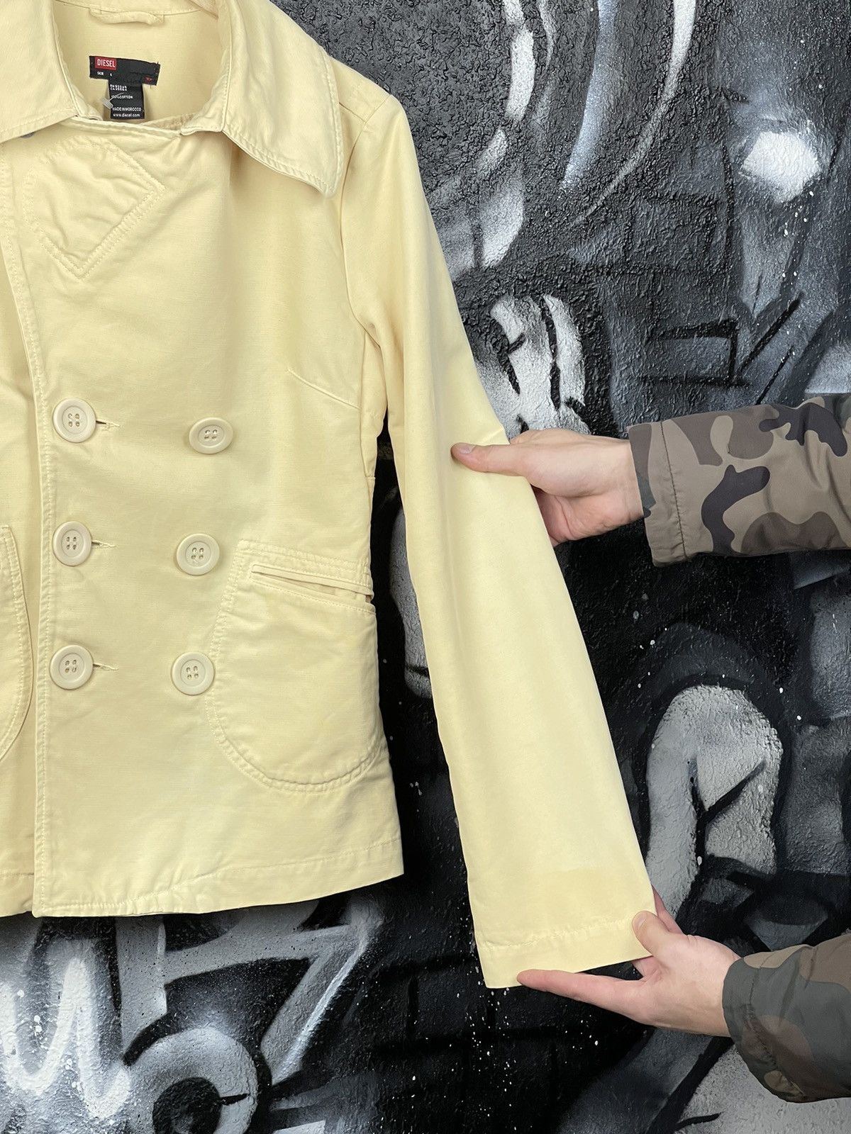 Diesel Diesel Y2K Vintage Beige Cotton Trench Coat Jacket Size L Size L / US 10 / IT 46 - 13 Thumbnail