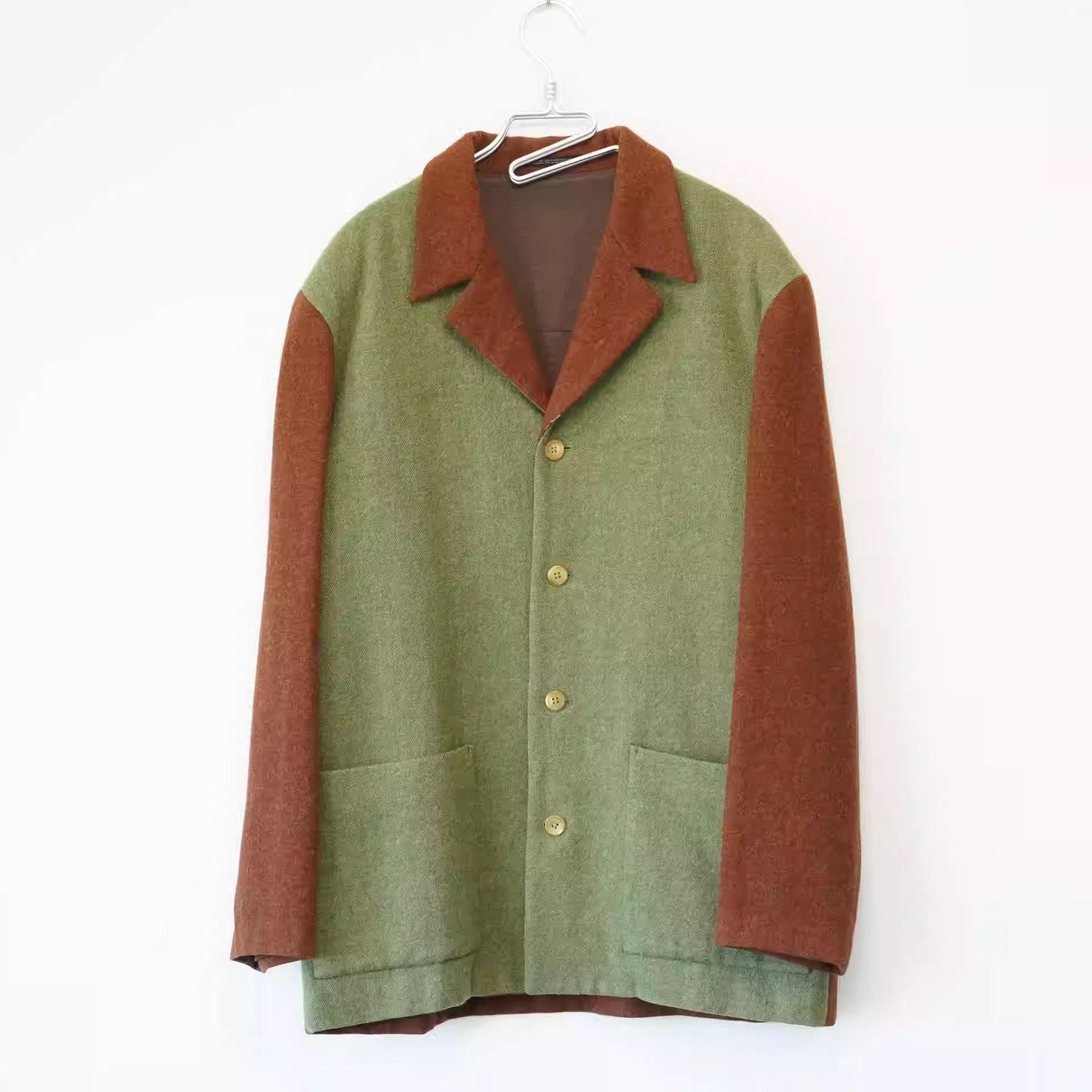 Yohji Yamamoto Yohji Yamamoto 90AW Color Patchwork Wool Coat Size US M / EU 48-50 / 2 - 1 Thumbnail