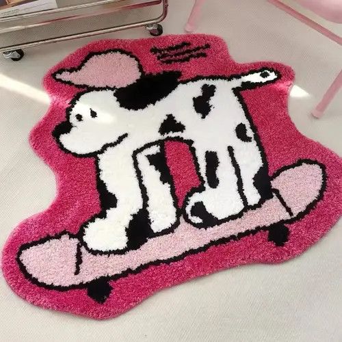 Handmade Design Cartoon Funny Dog Plush Carpet Rug Doormat Size ONE SIZE - 1 Thumbnail