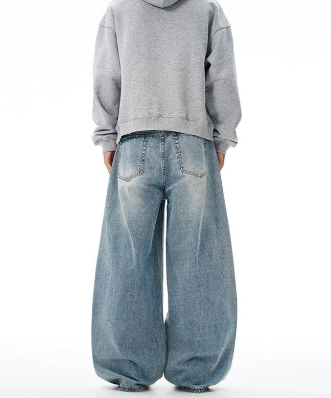 Vintage American street retro wide-leg straight jeans for men Size US 32 / EU 48 - 4 Thumbnail