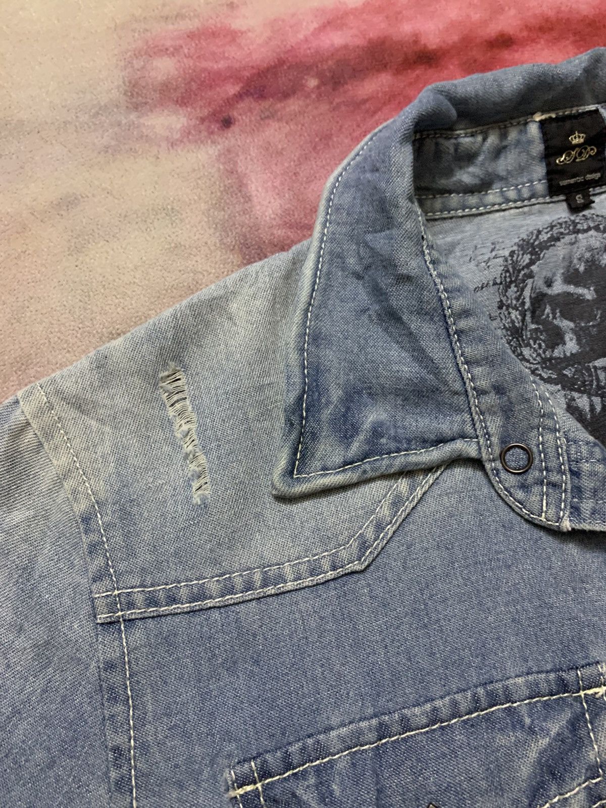 semanticdesign 2000’s Semantic - Tribal Poem Punk Grunge Chambray Shirt Size US S / EU 44-46 / 1 - 9 Thumbnail