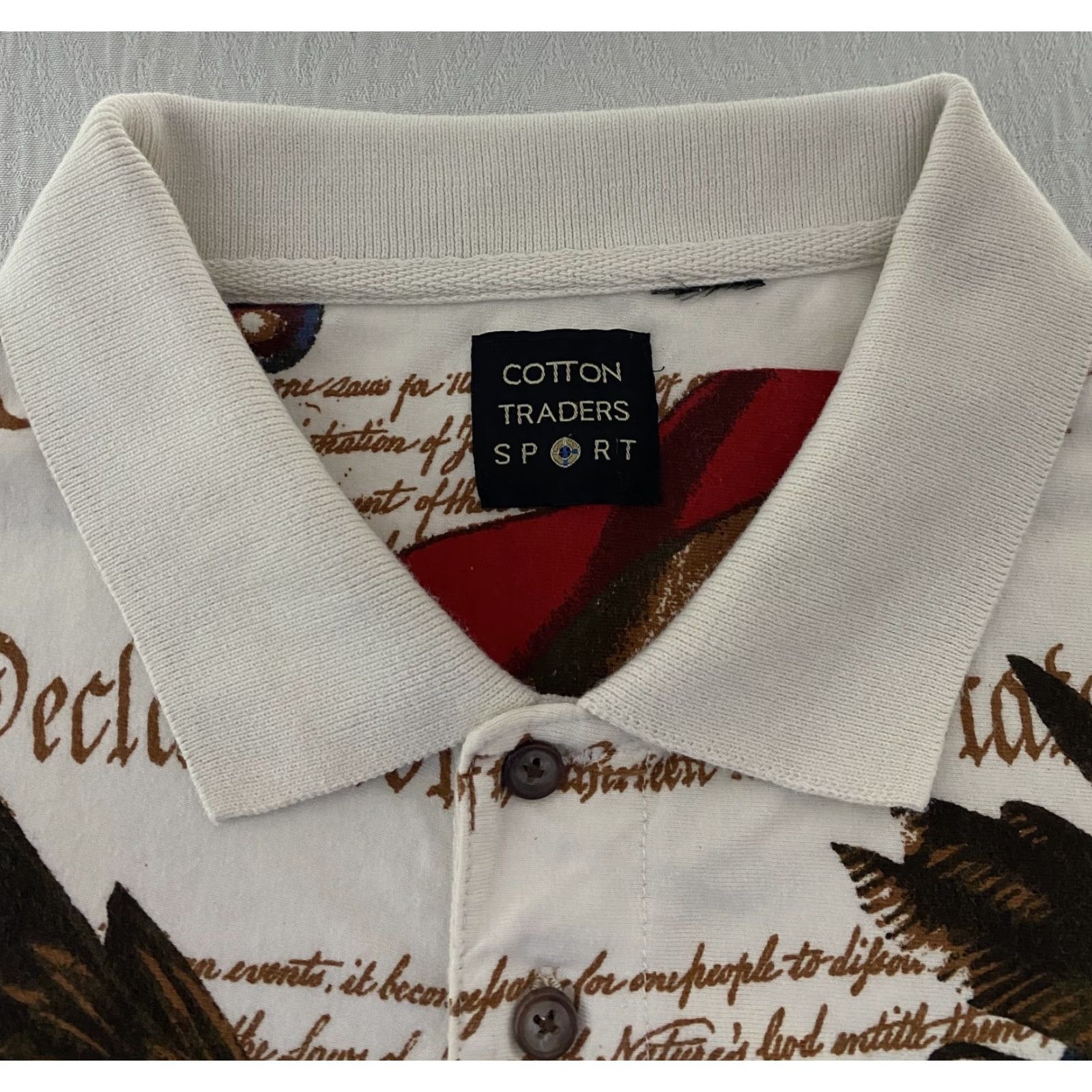 Cotton Traders VINTAGE Cotton Traders Sport Shirt Mens L Polo Shirt Eagle Flag Patriotic Graphic Print Size US L / EU 52-54 / 3 - 8 Thumbnail