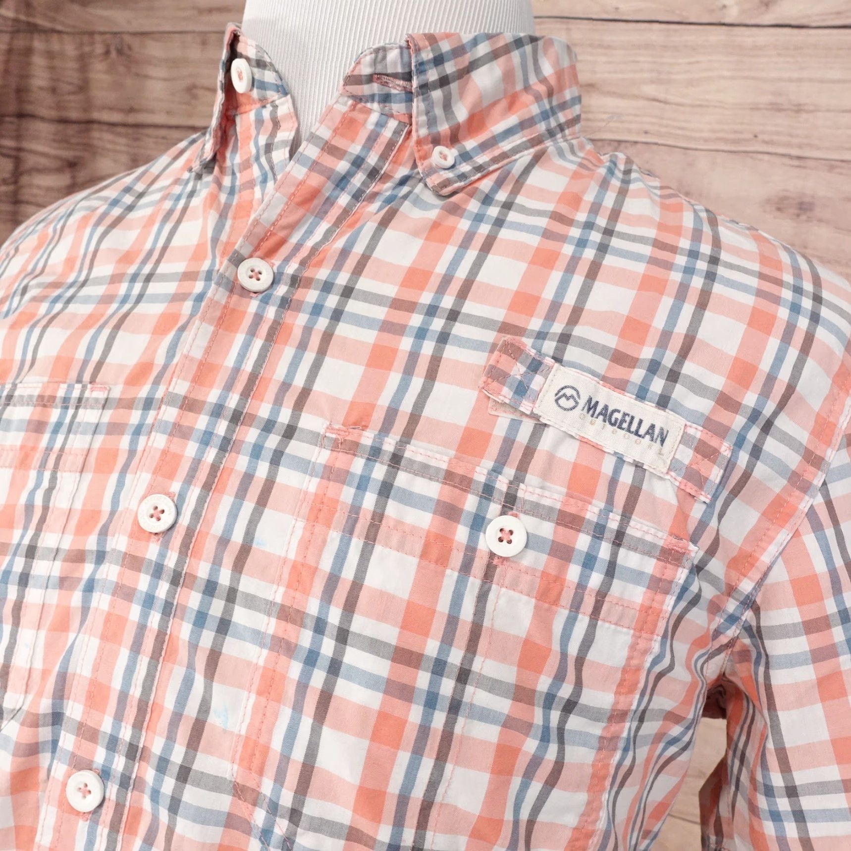 Vintage MAGELLAN OUTDOORS Shirt Men M Orange FISHING BUTTON UP SHIRT LOOSE FIT MAG SHIELD VENTED ***READ* Size US M / EU 48-50 / 2 - 2 Thumbnail