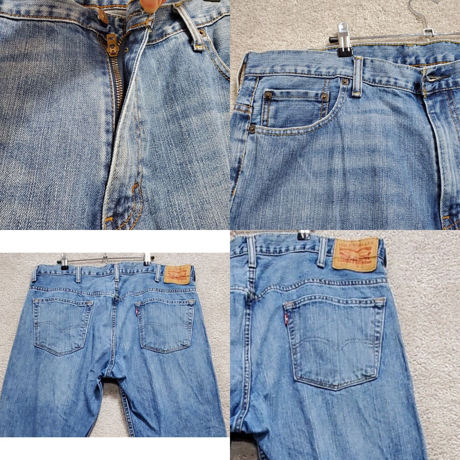 Levi's Levi's Jeans Men 38 X 32 Blue Denim 100% Cotton 5-Pockets Straight Leg Rugged Jeans Mens Regular Blue 5-Pocket Denim Straight Jeans Size US 38 / EU 54 - 8 Thumbnail