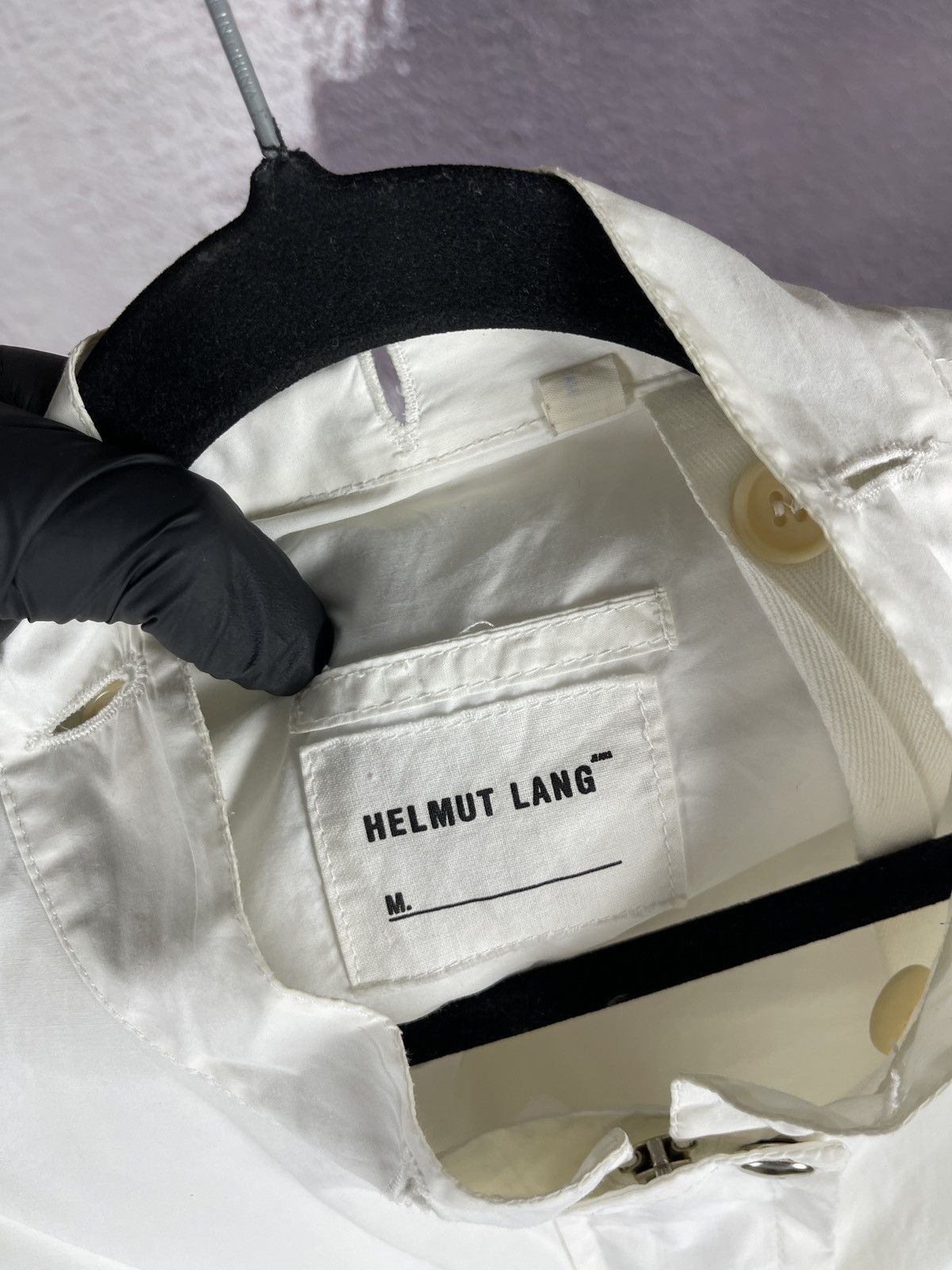 Other Helmut Lang 2000 Resinated Cotton Bondage Biker Jacket white Size M / US 6-8 / IT 42-44 - 8 Thumbnail