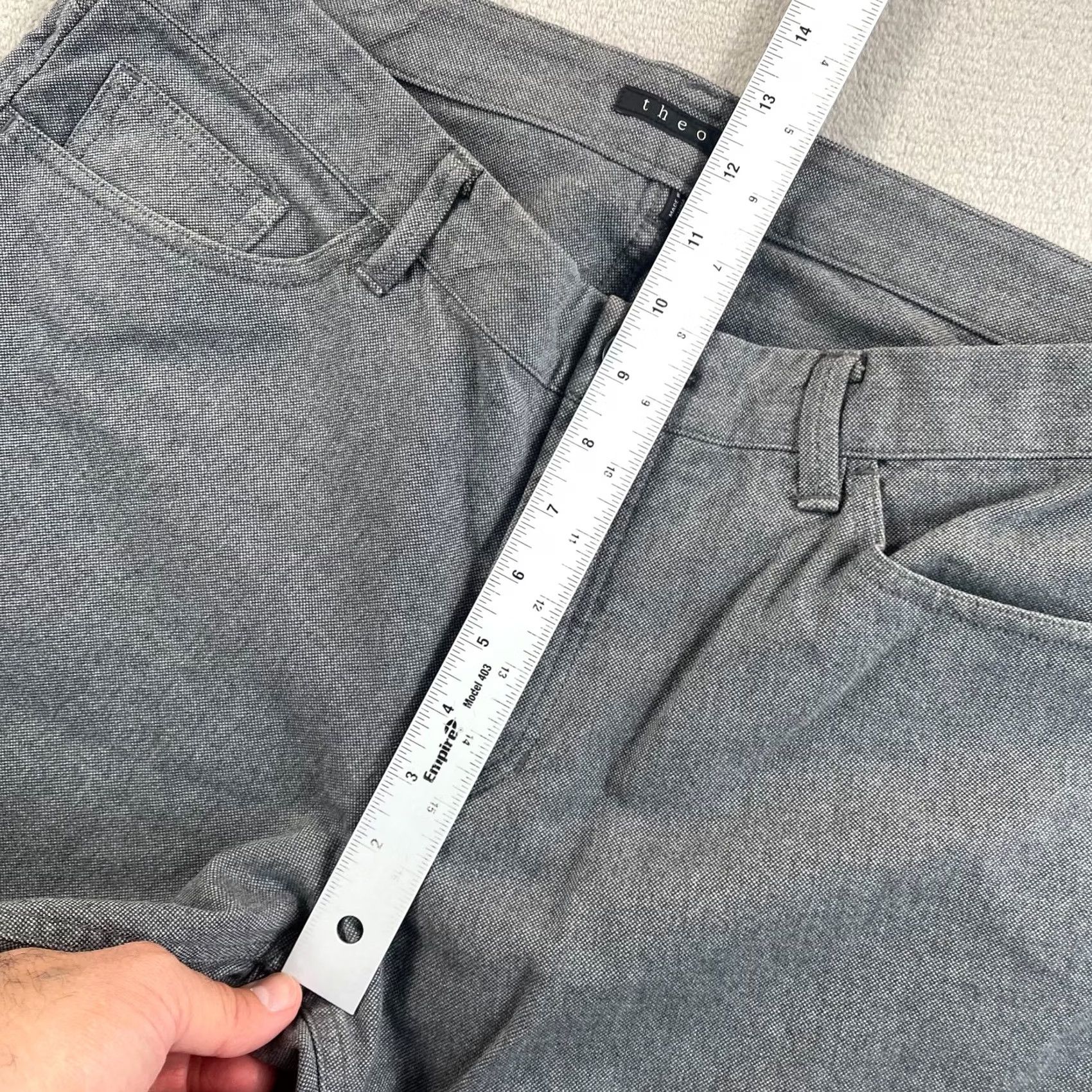 Theory THEORY Haydin Jeans Men 34x33 Grey Five Pocket Button Fly Designer Slim Straight Denim pants Size US 34 / EU 50 - 7 Thumbnail