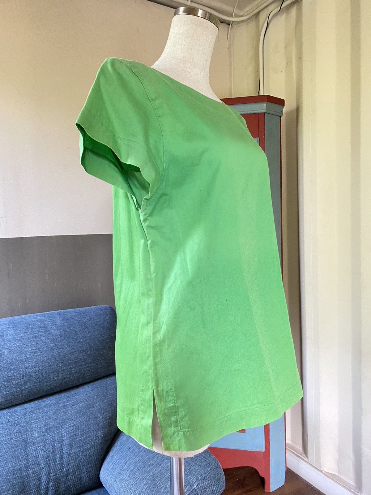 Yves Saint Laurent YVES SAINT LAURENT YSL Bright Green Satin Blouse Size S / US 4 / IT 40 - 5 Thumbnail