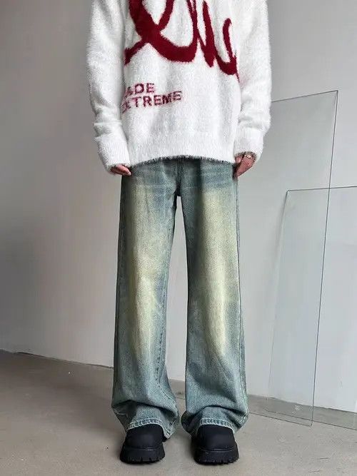 VIBE Street yellow clay dye washed baggy jeans Size US 34 / EU 50 - 2 Thumbnail