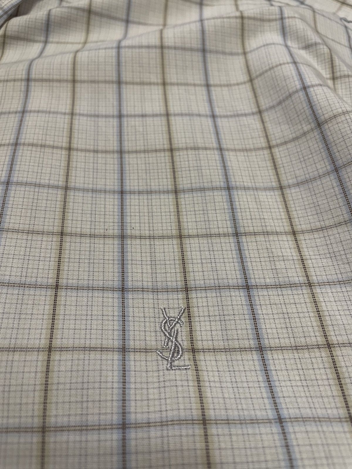 Vintage Vintage YSL Yves Saint Laurent Checked Long Sleeve Shirt Size US XL / EU 56 / 4 - 7 Thumbnail