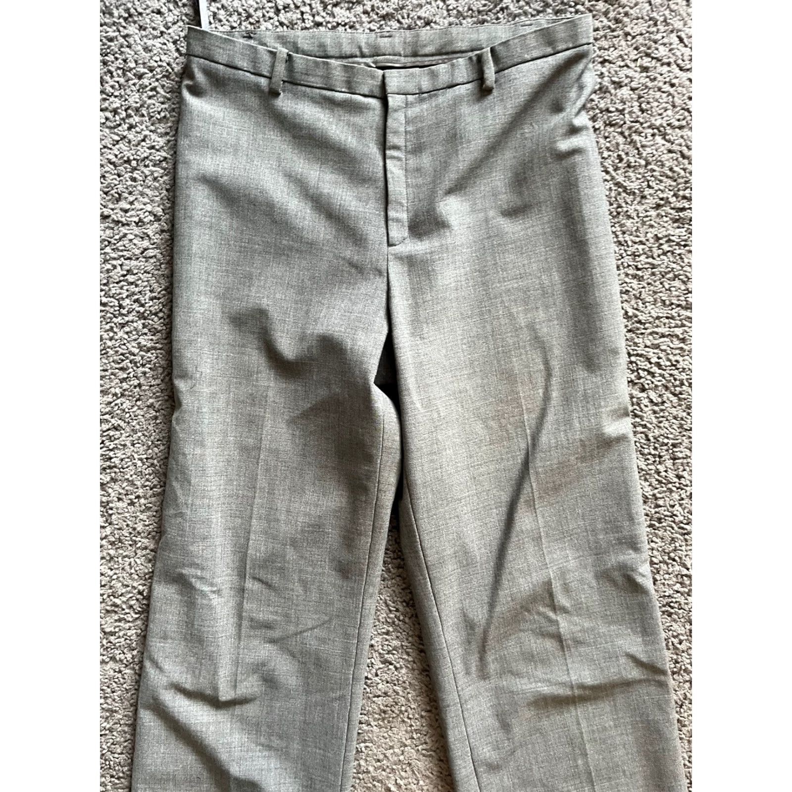 Gap VINTAGE Gap Dress Pants Wool Blend Size 8 Gray Solid Women's Professional Trousers 2000s Y2K Low Front Regular Fit Size 30" / US 8 / IT 44 - 2 Thumbnail