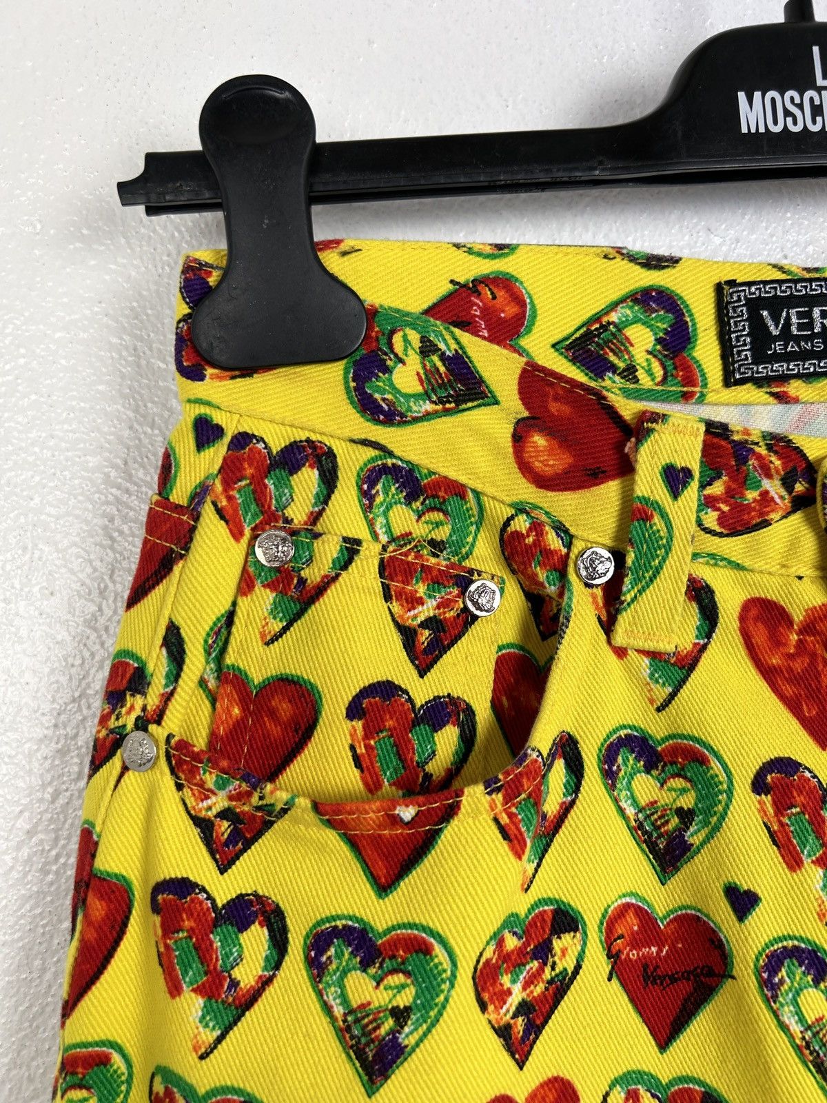 Versace 90s Vintage 1997 Gianni Versace Signature Heart Print Pants Size 28" / US 6 / IT 42 - 2 Thumbnail
