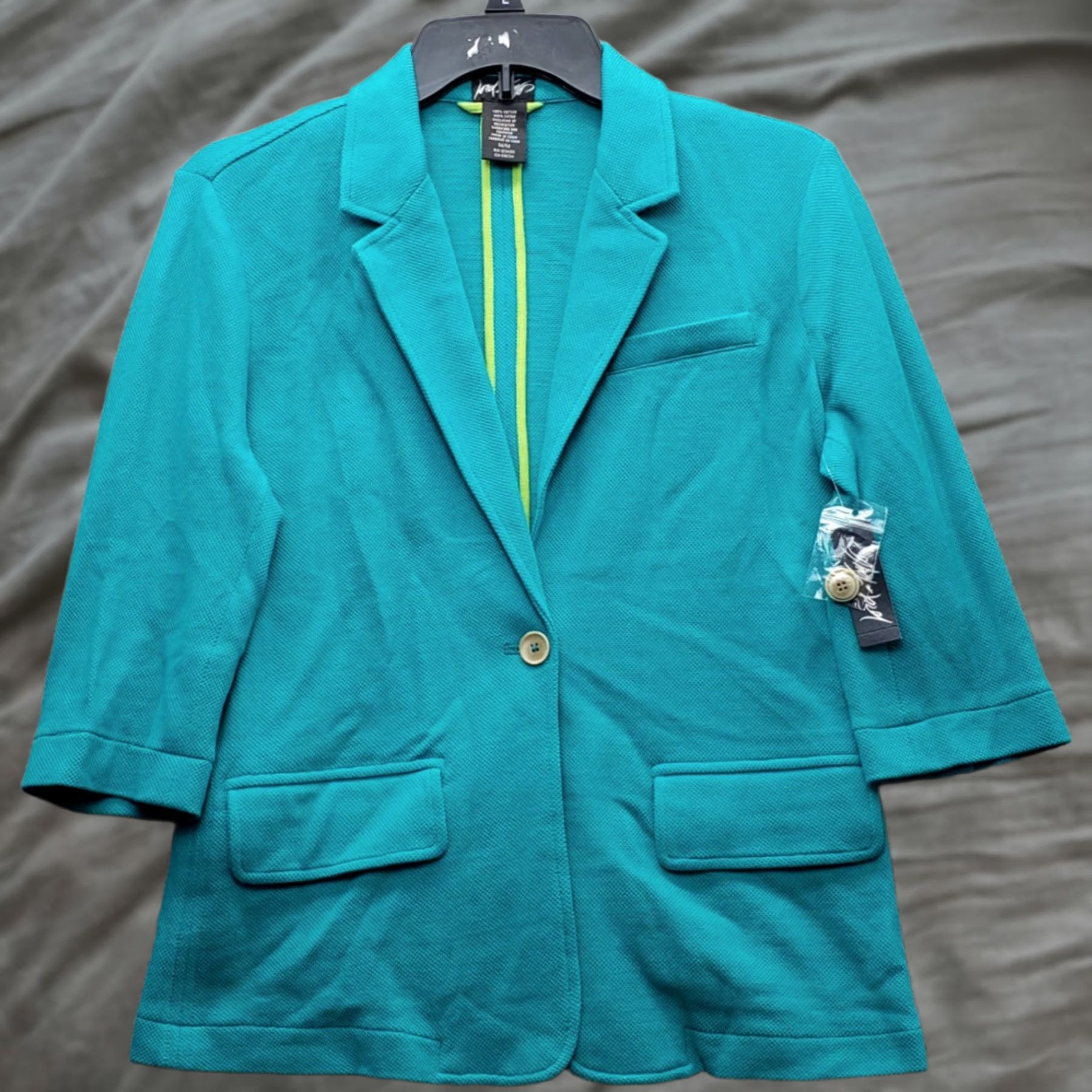 Lord & Taylor LORD & TAYLOR Blazer Jacket Womens M Blue Single Breasted Notch Lapel 1 Button Blazer Womens Size M Blue - NWT Size M / US 6-8 / IT 42-44 - 1 Thumbnail