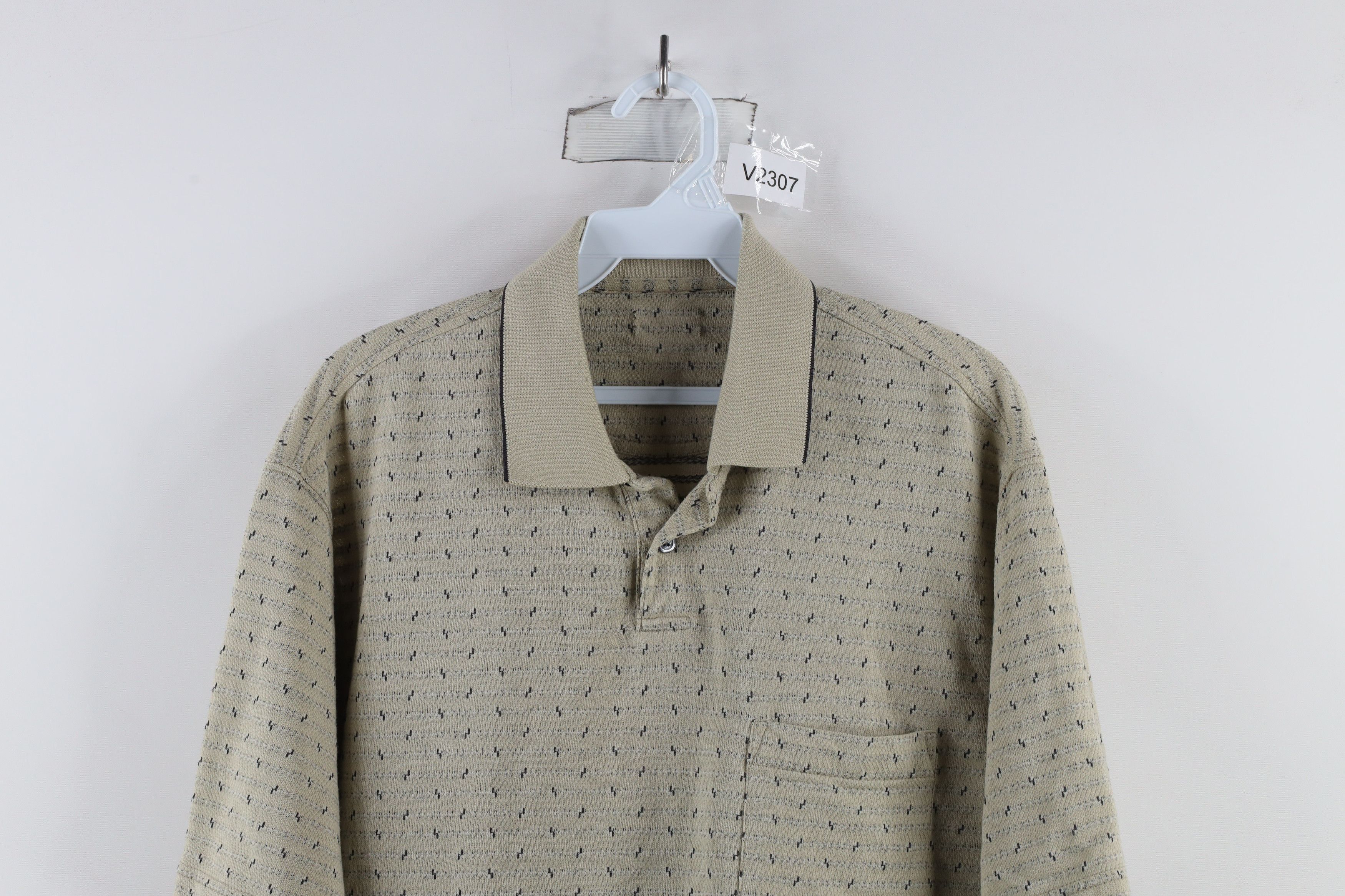 Vintage Vintage 90s Streetwear Geometric Knit Golf Polo Shirt Size US M / EU 48-50 / 2 - 2 Thumbnail