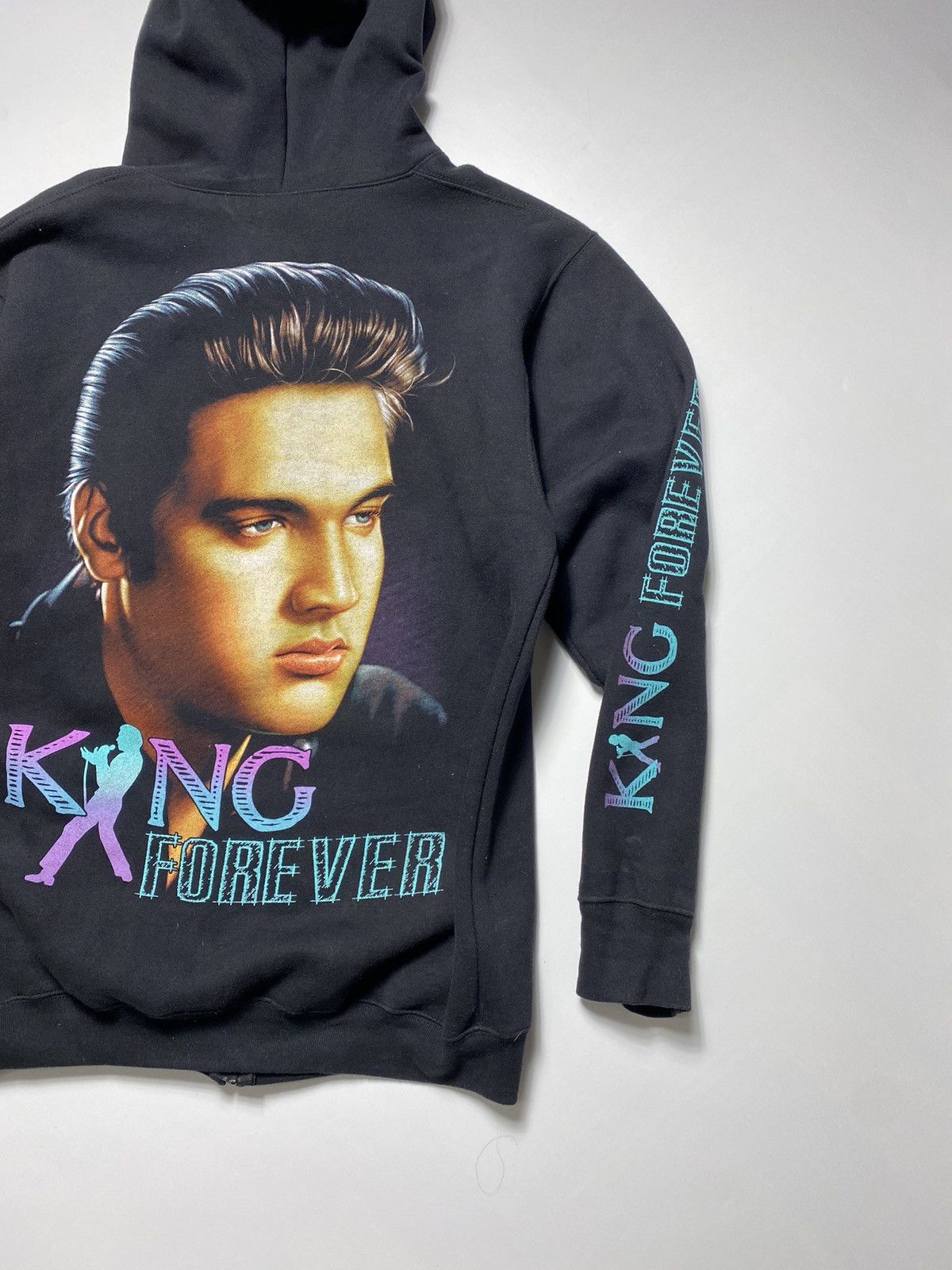 Band Tees × Vintage Vintage 90s Elvis Presley King Forever oversized hoodie Size US XL / EU 56 / 4 - 6 Thumbnail