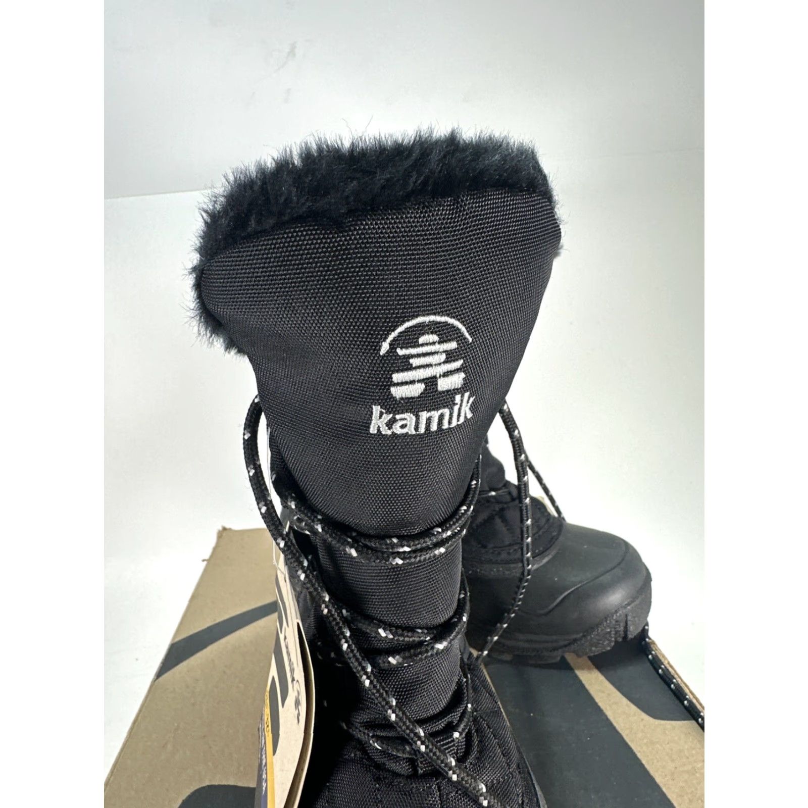 Vintage Kamik Mountsnow Boots Women Size 6 Black Charcoal Faux Fur USA NEW In Box Size US 6 / IT 36 - 5 Thumbnail