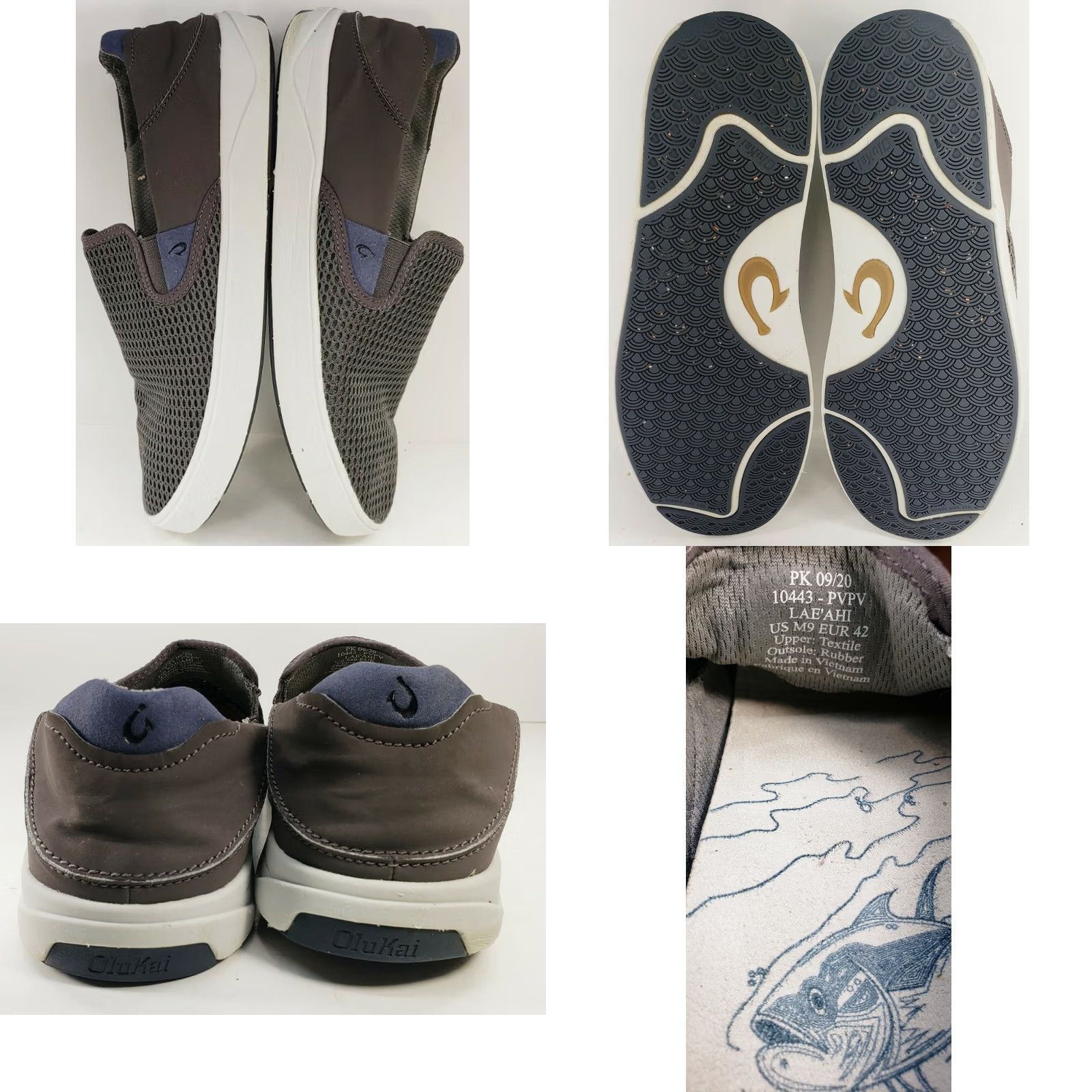Olukai OluKai Mens Lae'ahi Pavement/Pavement Loafer Slip On Size 9M Gray & Blue (2264403) Size US 9 / EU 42 - 8 Thumbnail